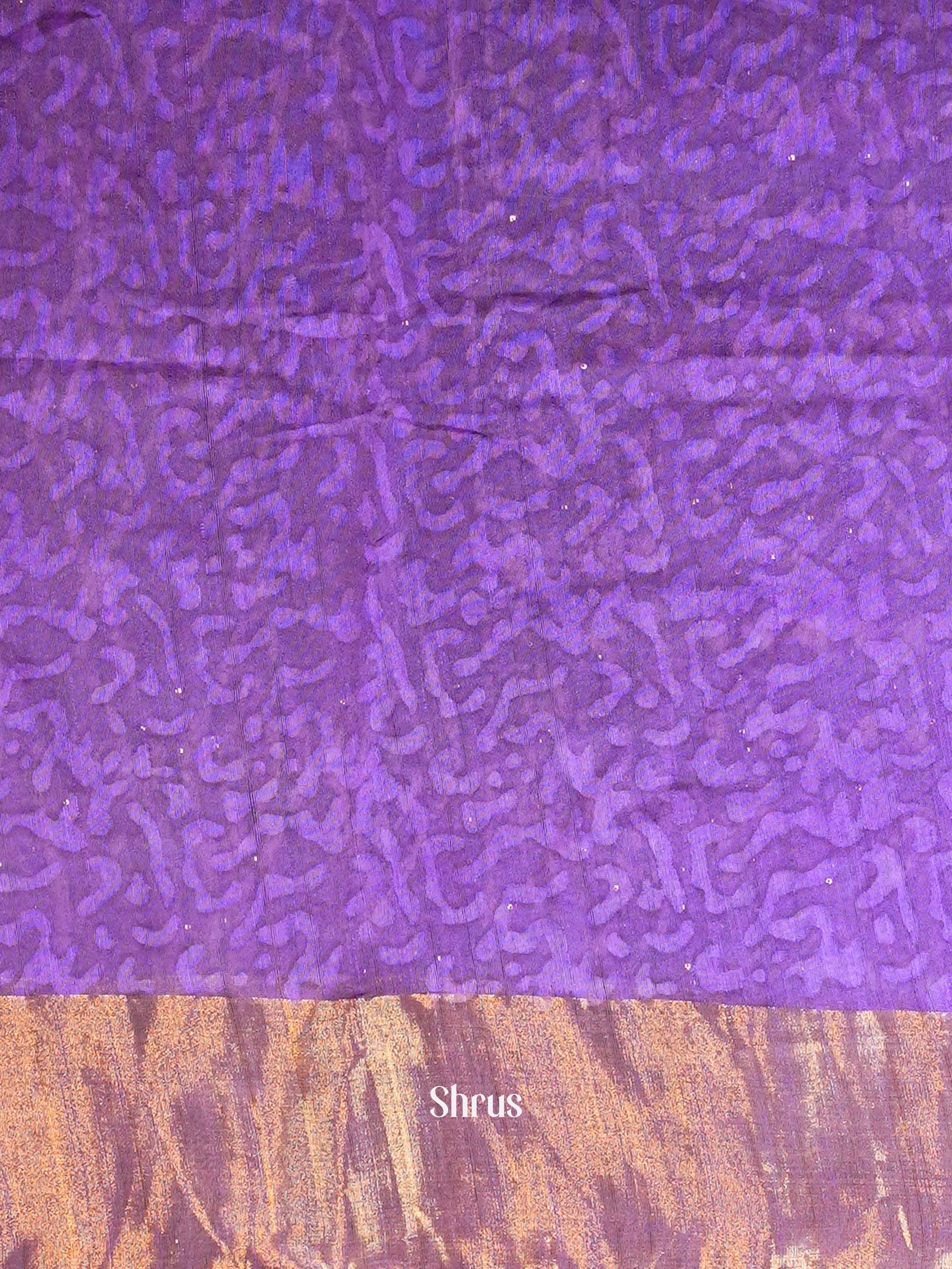 Purple - Semi Chanderi Saree