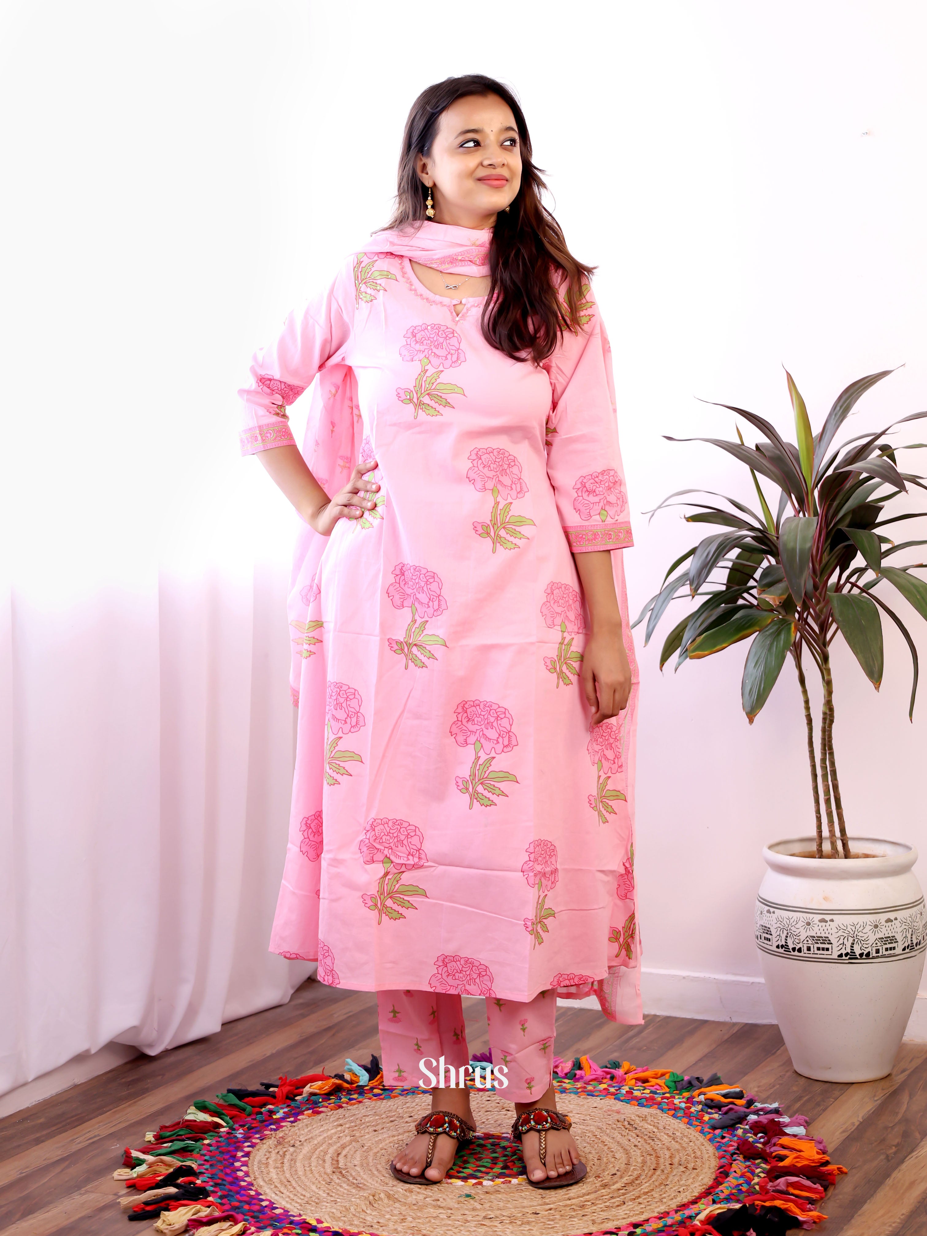 Pink  -3pc  Readymade Suits