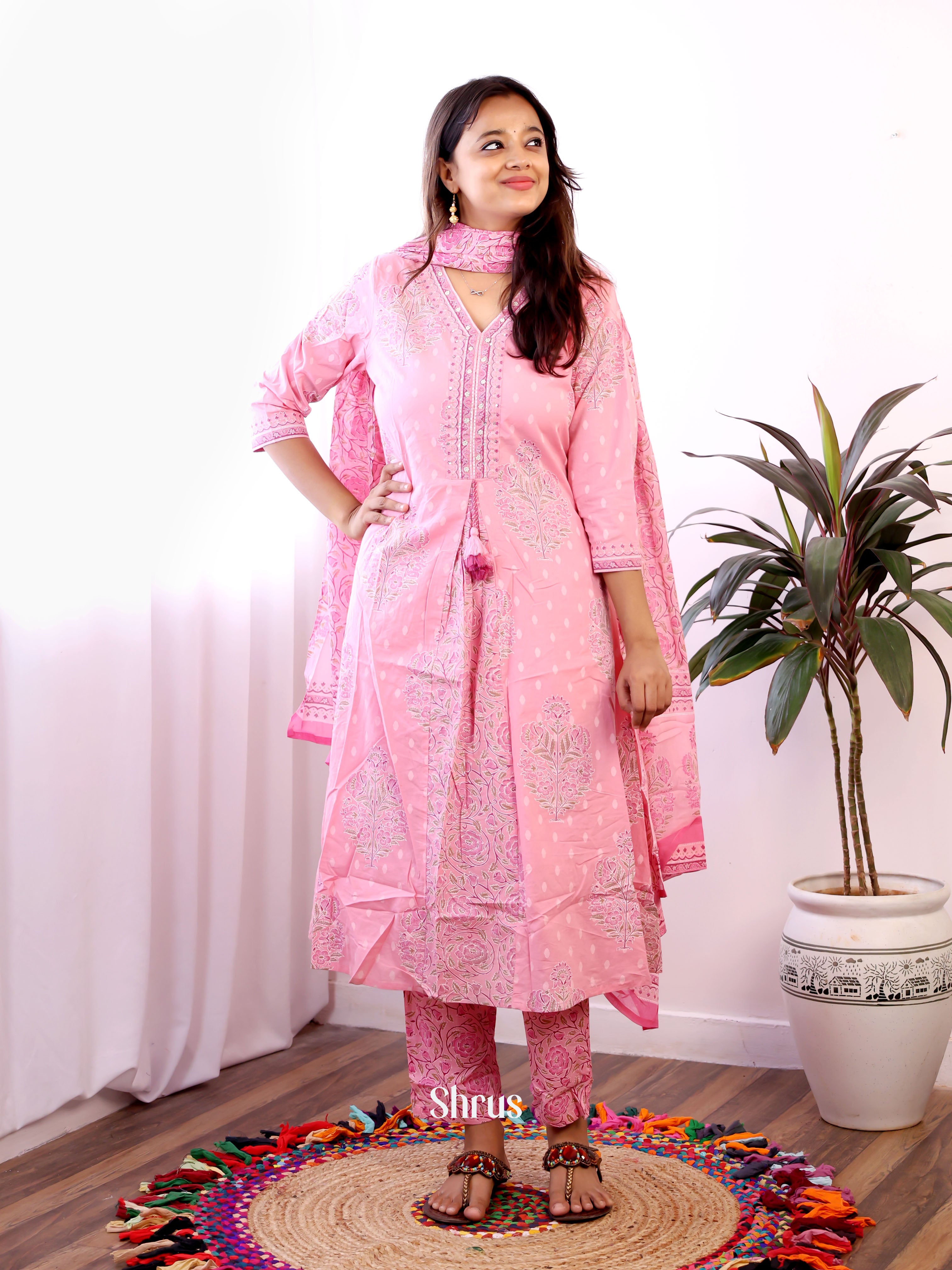 Pink -3pc  Readymade Suits