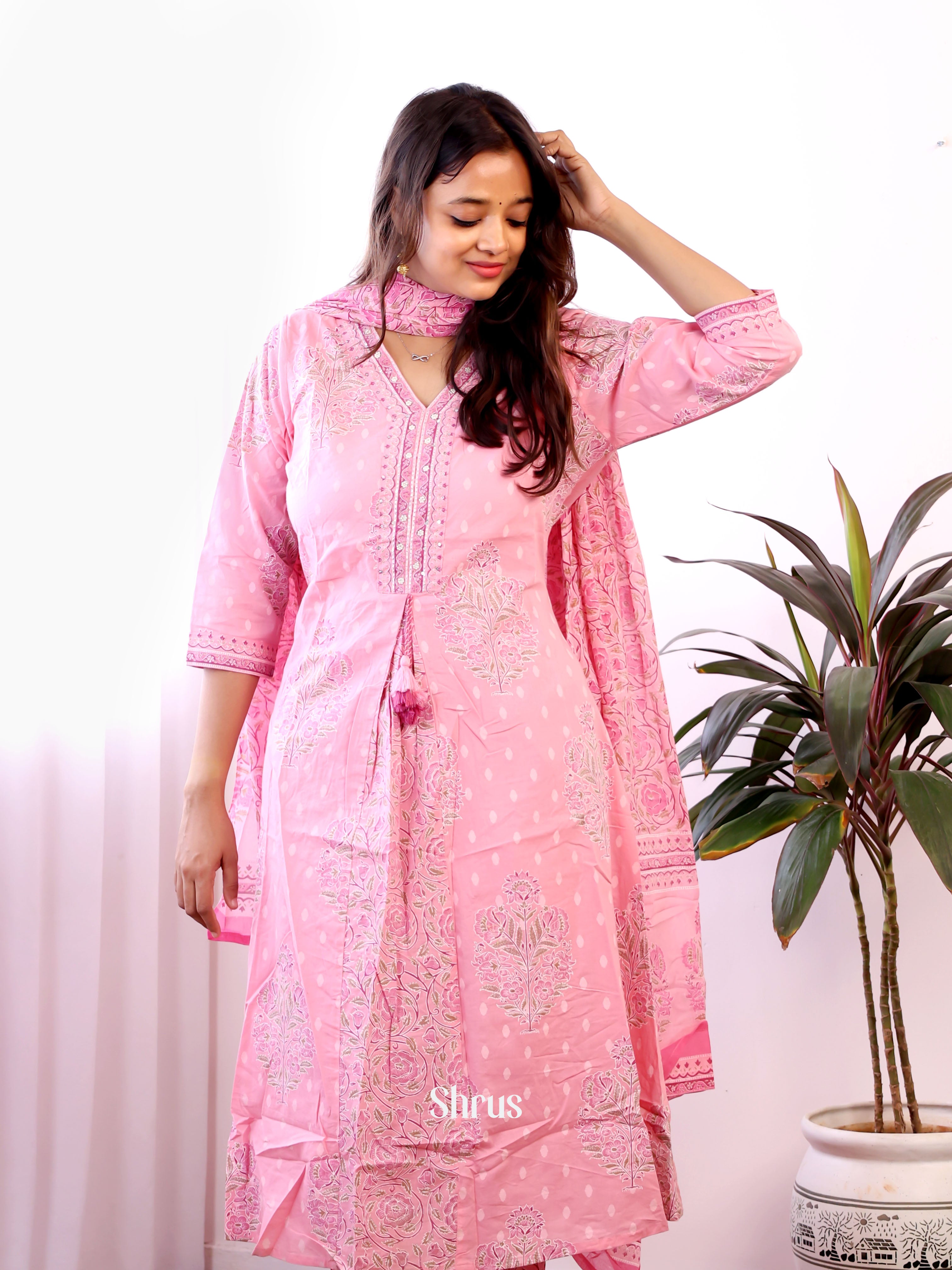 Pink -3pc  Readymade Suits