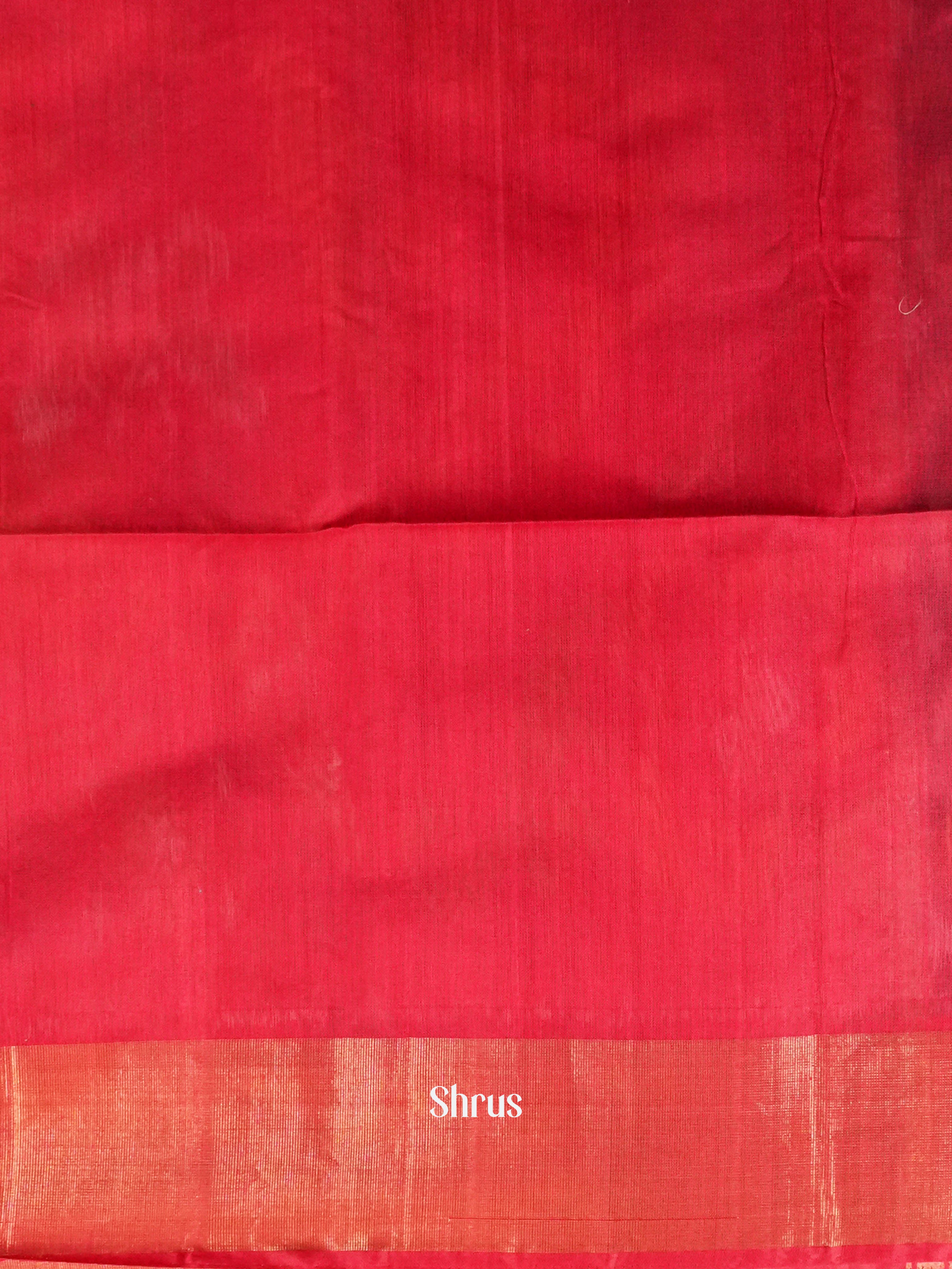 Teal & Red - Pochampally sico Saree