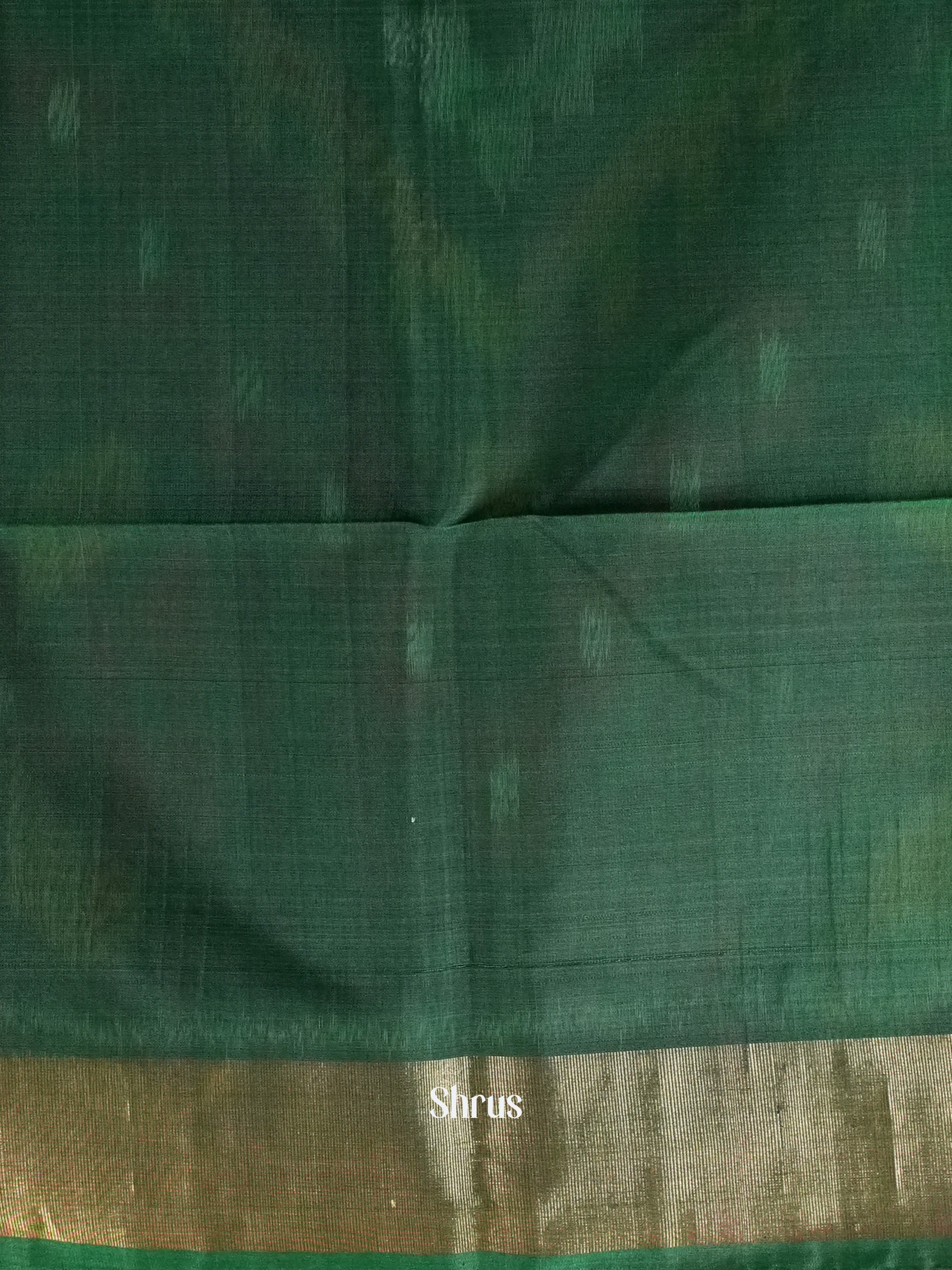 Yellowish Green & Dark Green   - Pochampally sico Saree