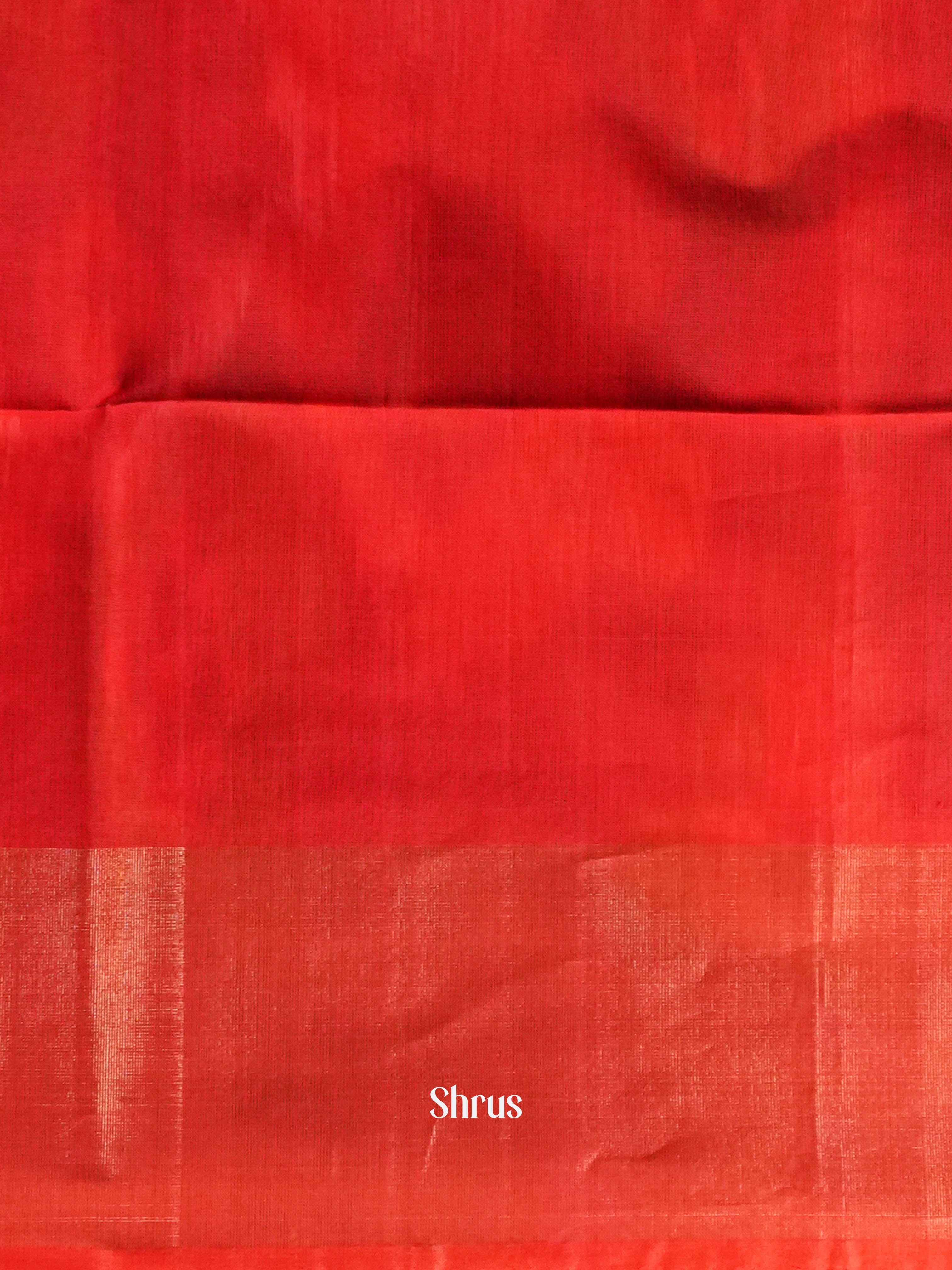 Indigo & Red  - Pochampally sico Saree