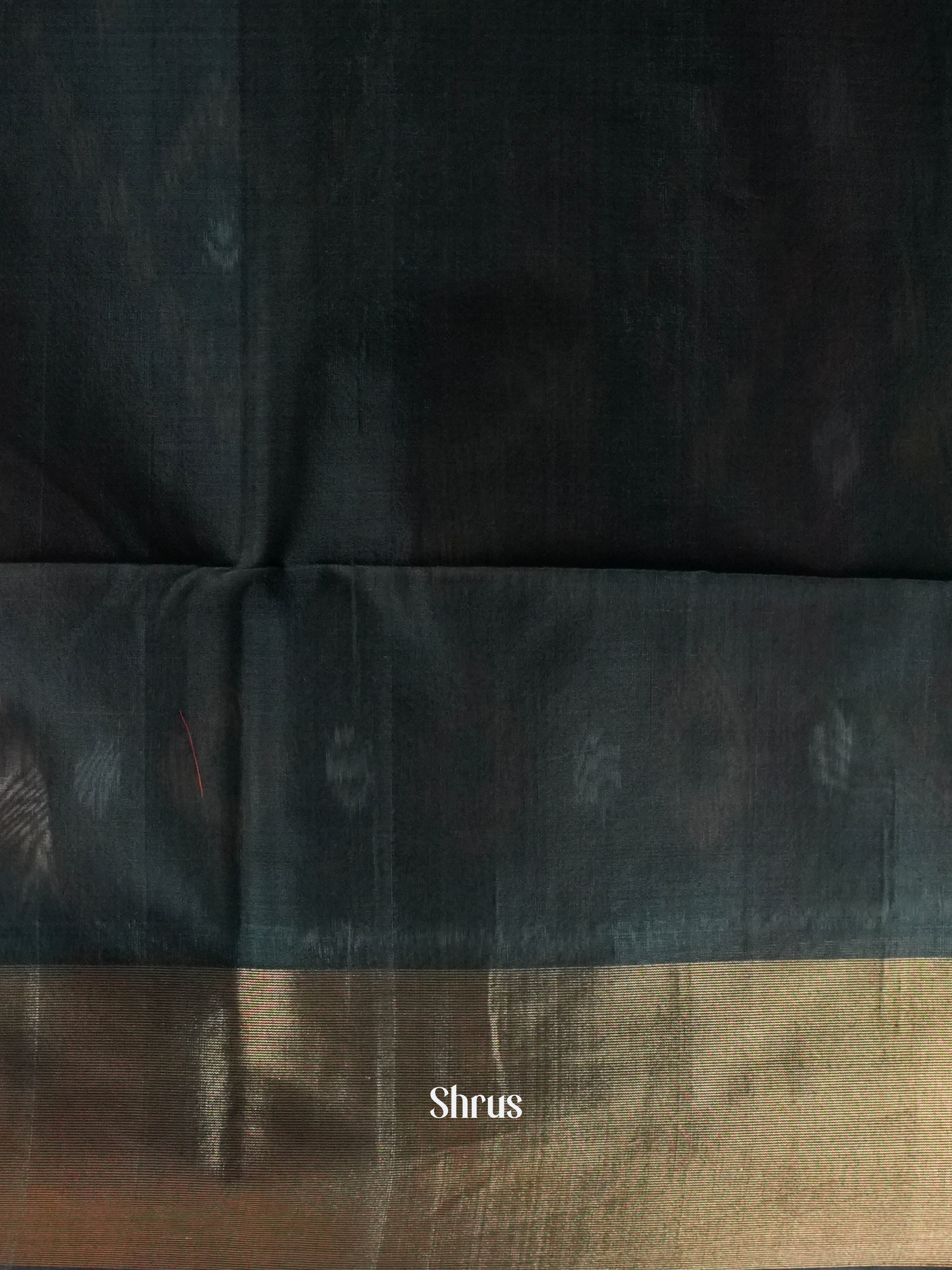 Peachy Orange & Dark Green - Pochampally sico Saree