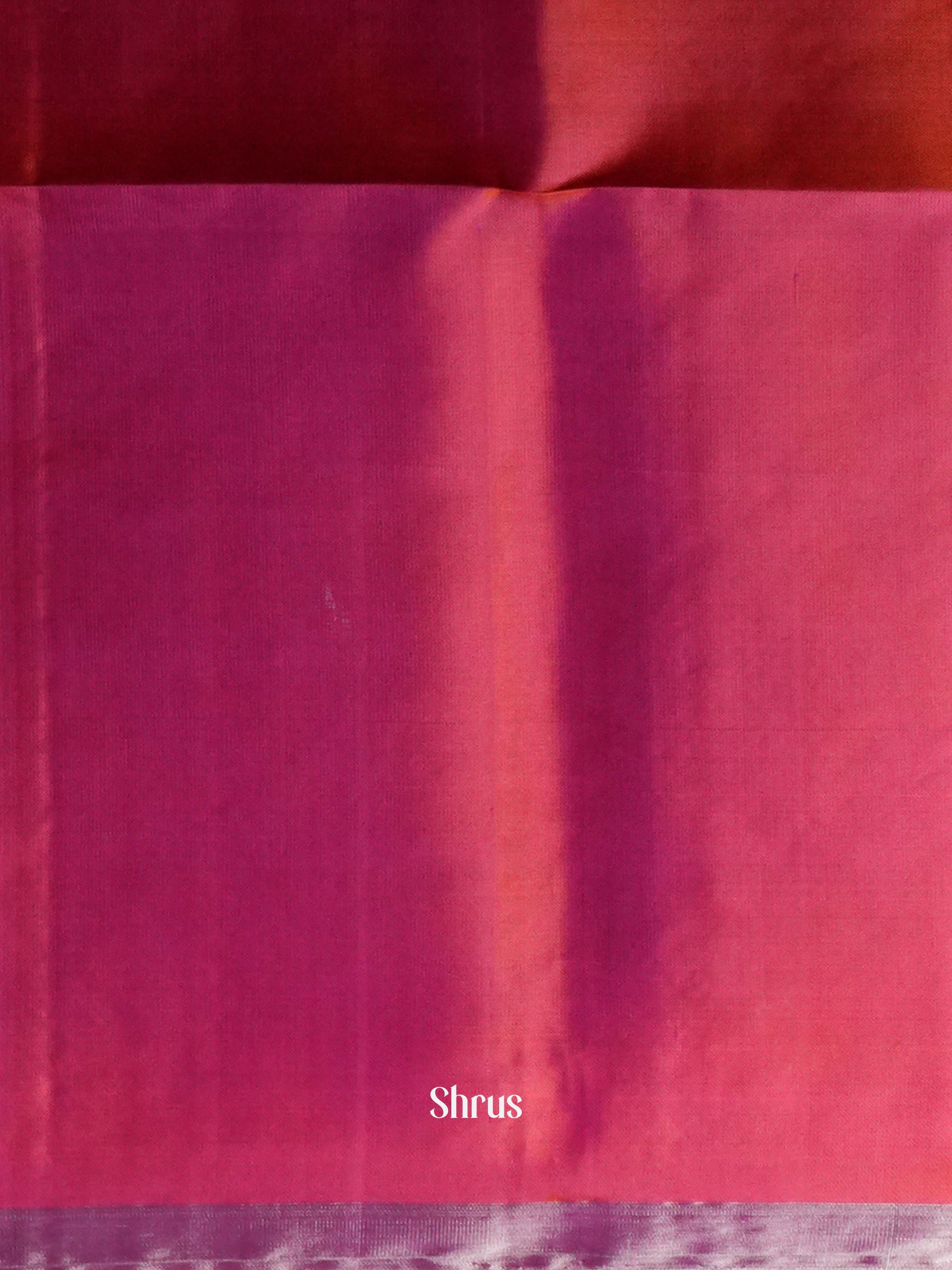 Double Shaded Peachy Pink & Double  Shaded Purple  - Soft Silk Saree