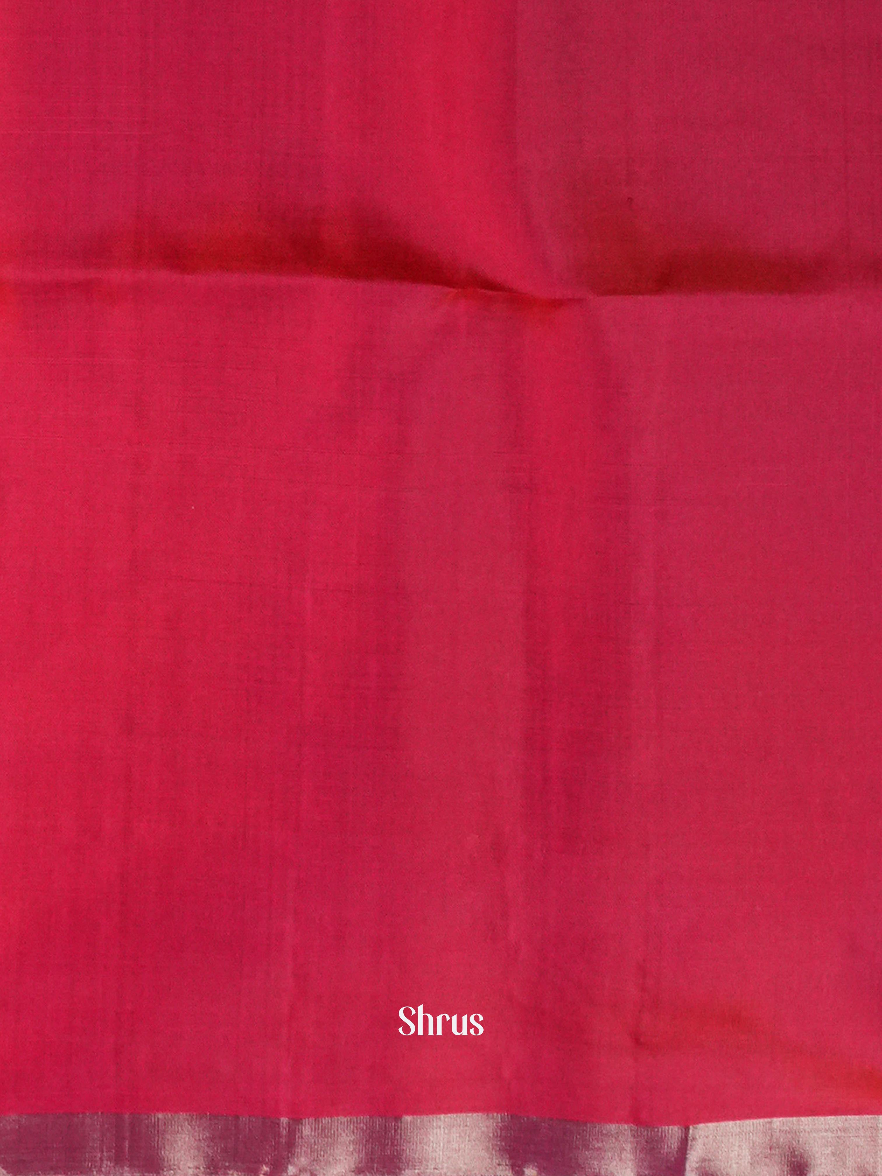 Peacock Blue & Rosy Red - Soft Silk Saree