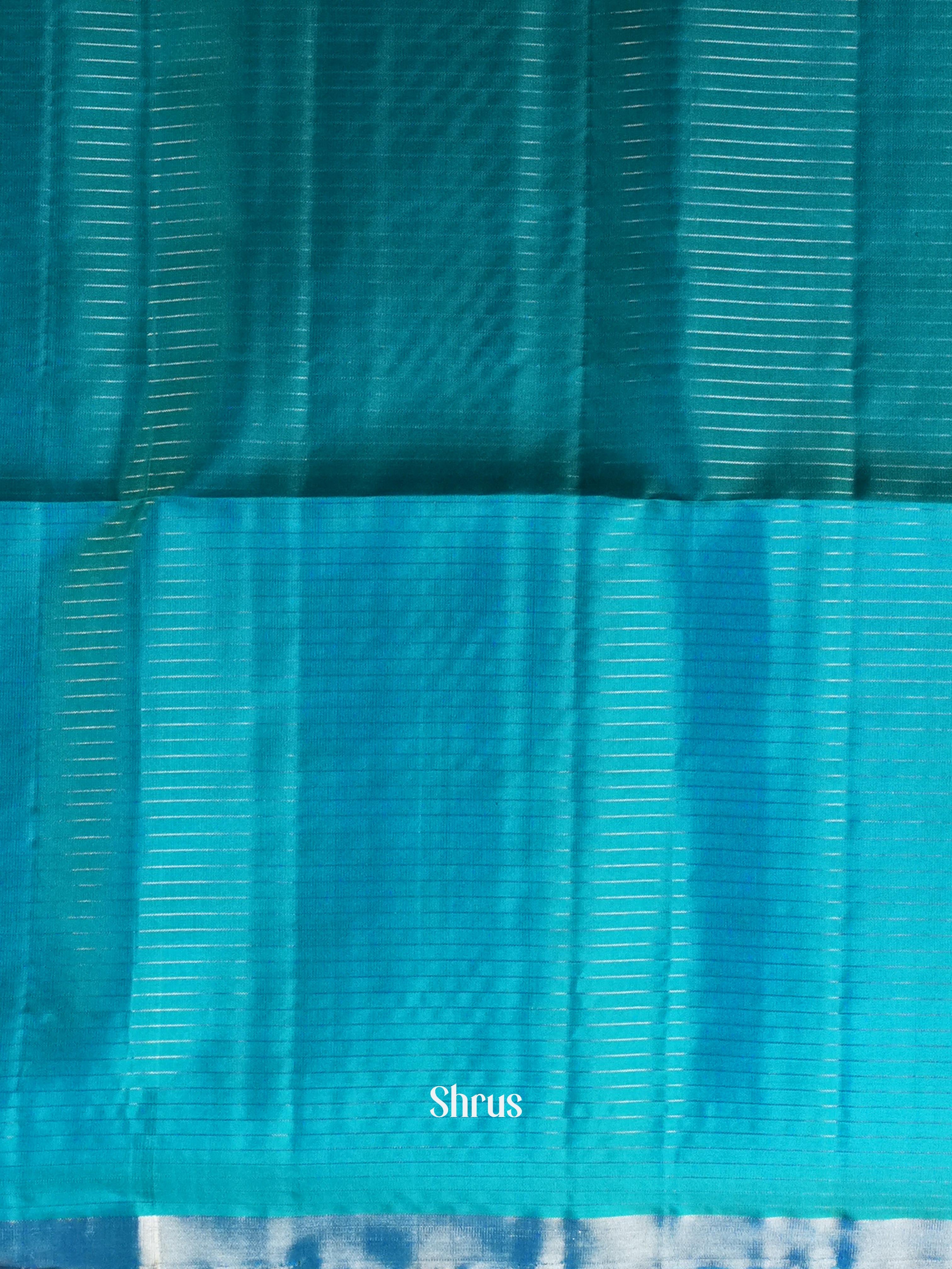 Fancy Blue & Greenish Yellow - Soft Silk Saree