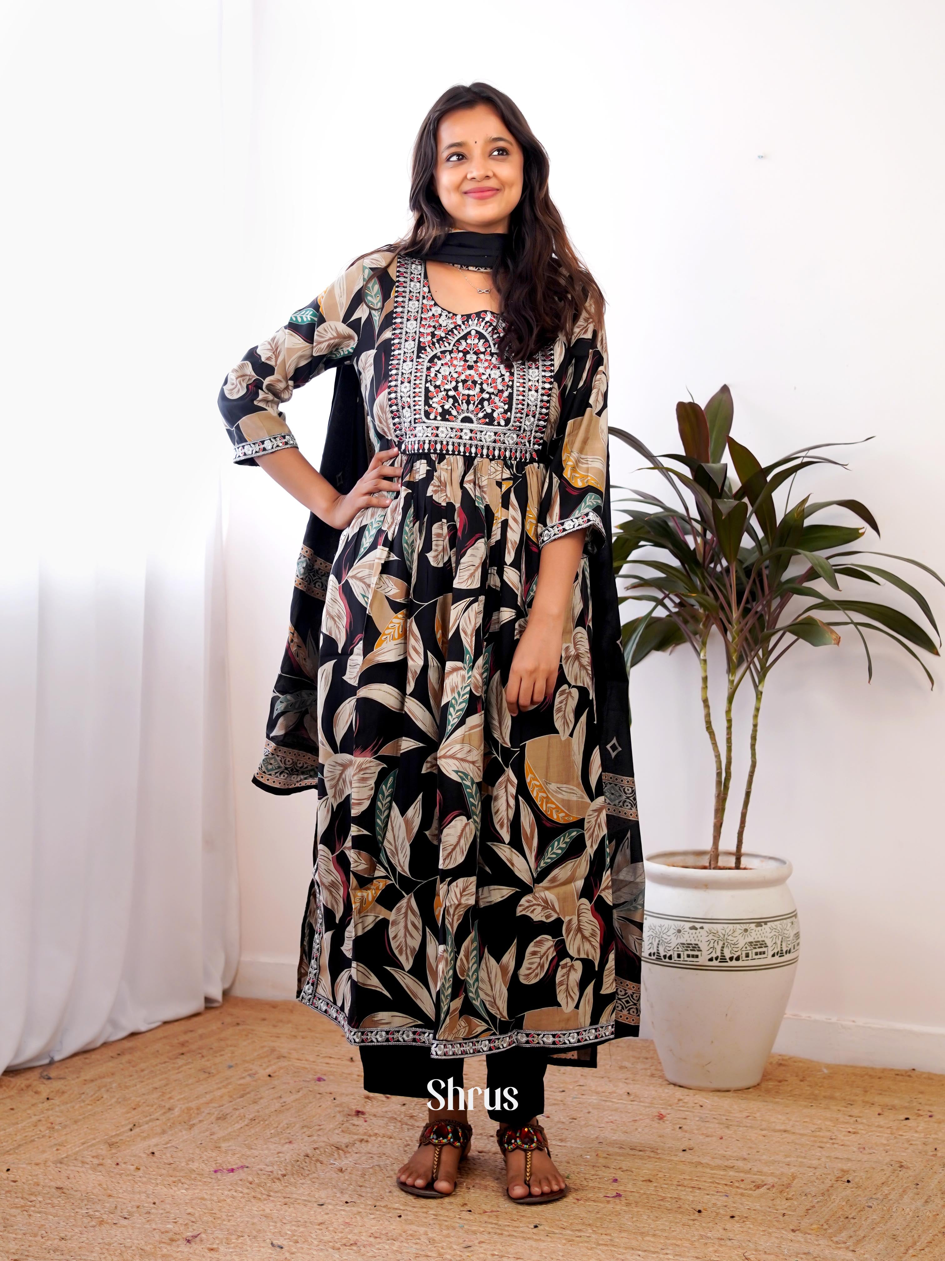 Black - 3pc Festive Wear Readymade Suits