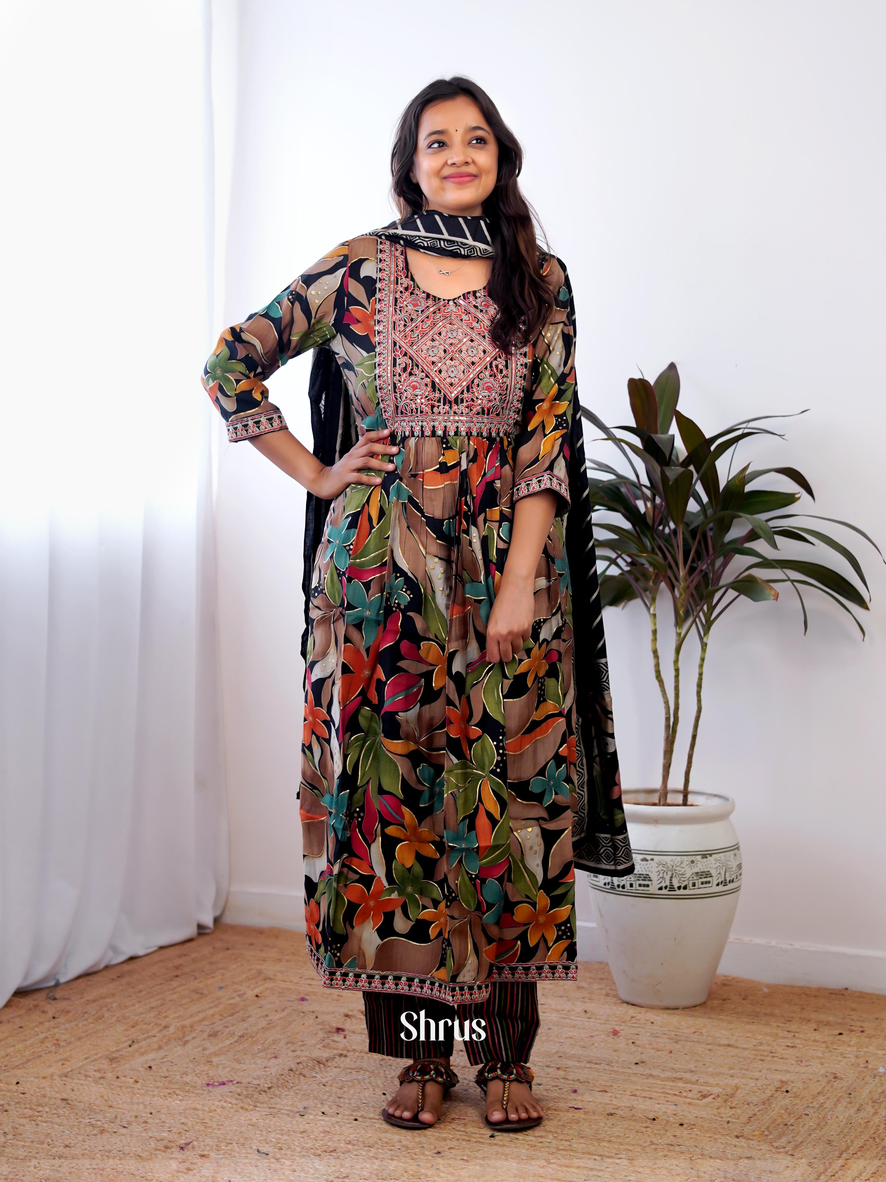 Black & Green -3pc Festive wear Readymade Suits