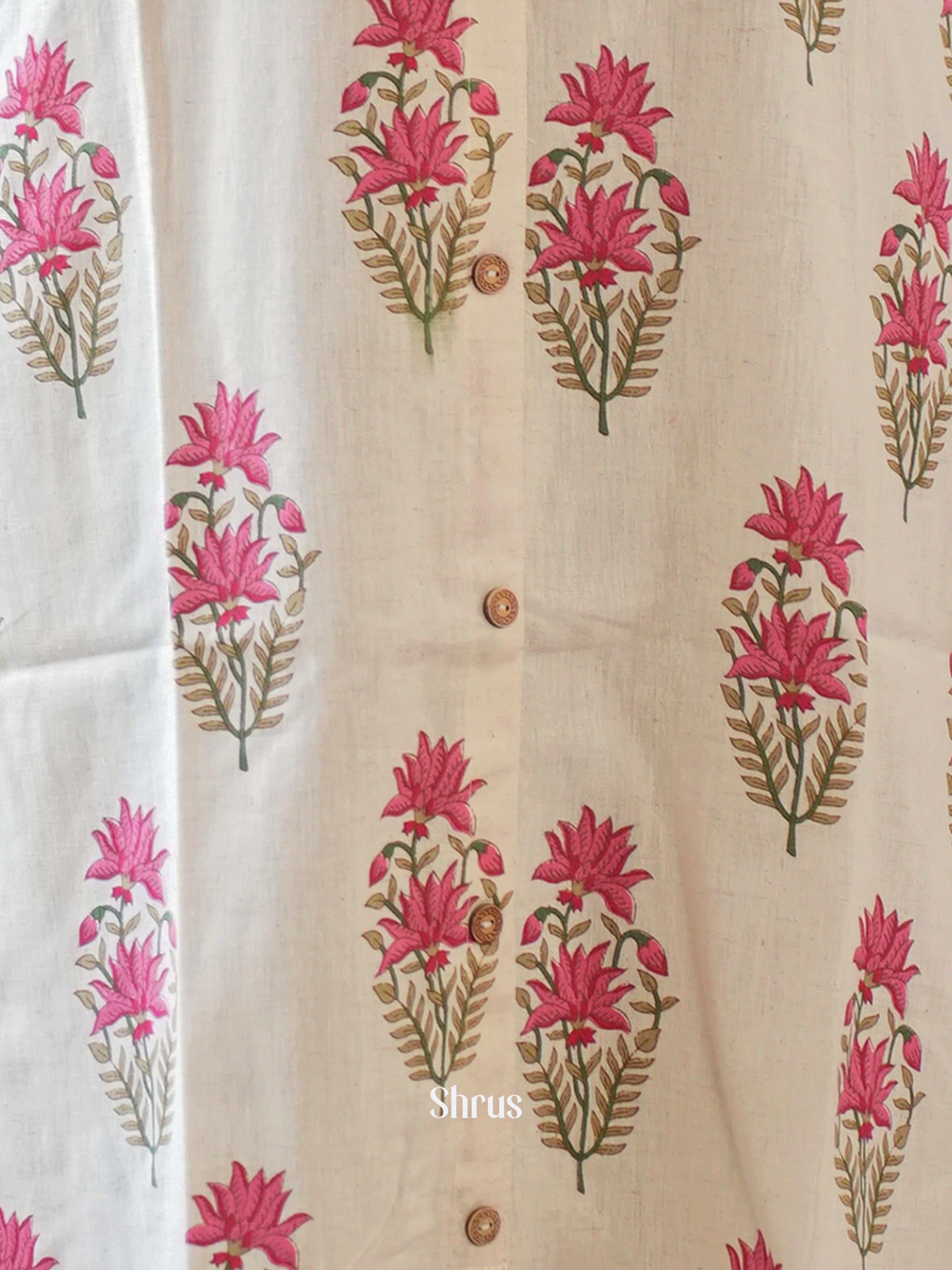 White & Pink - Readymade Kurti