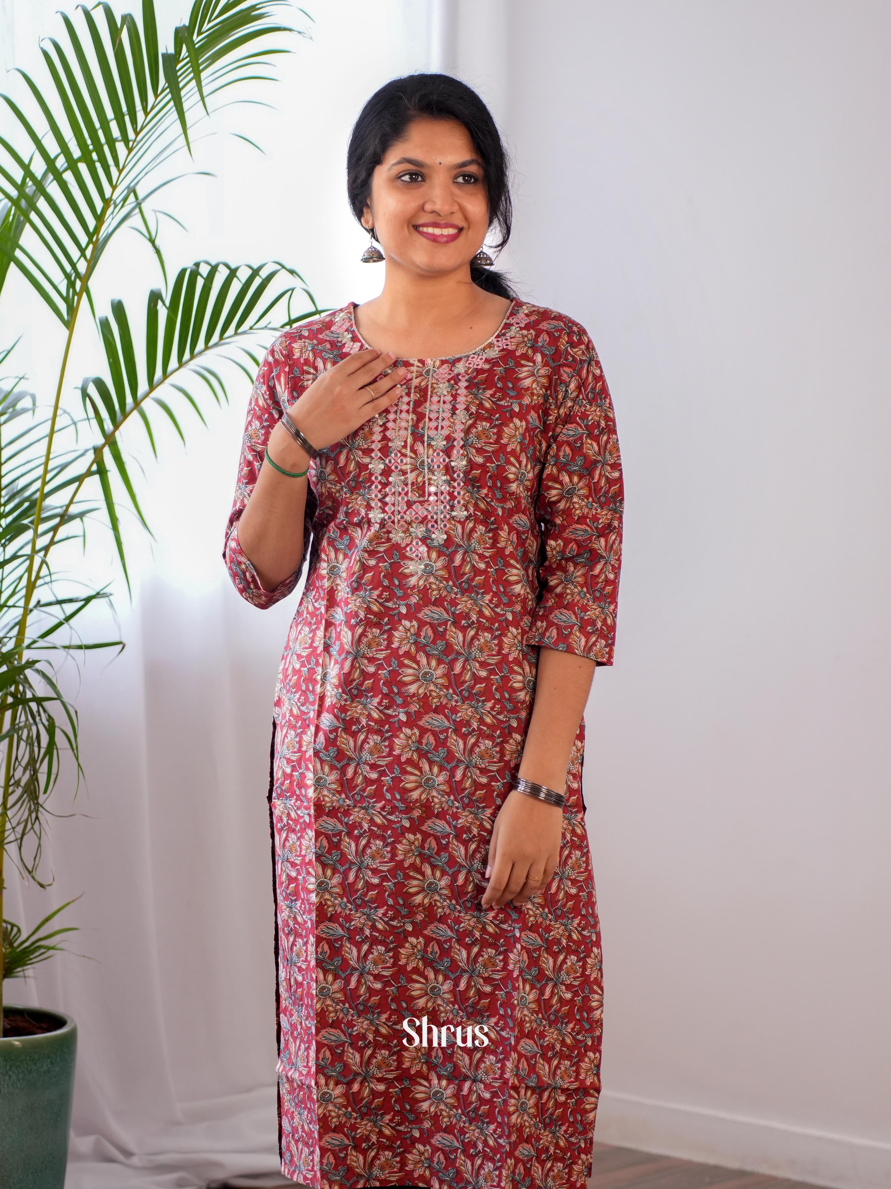 Maroon - Readymade Kurti