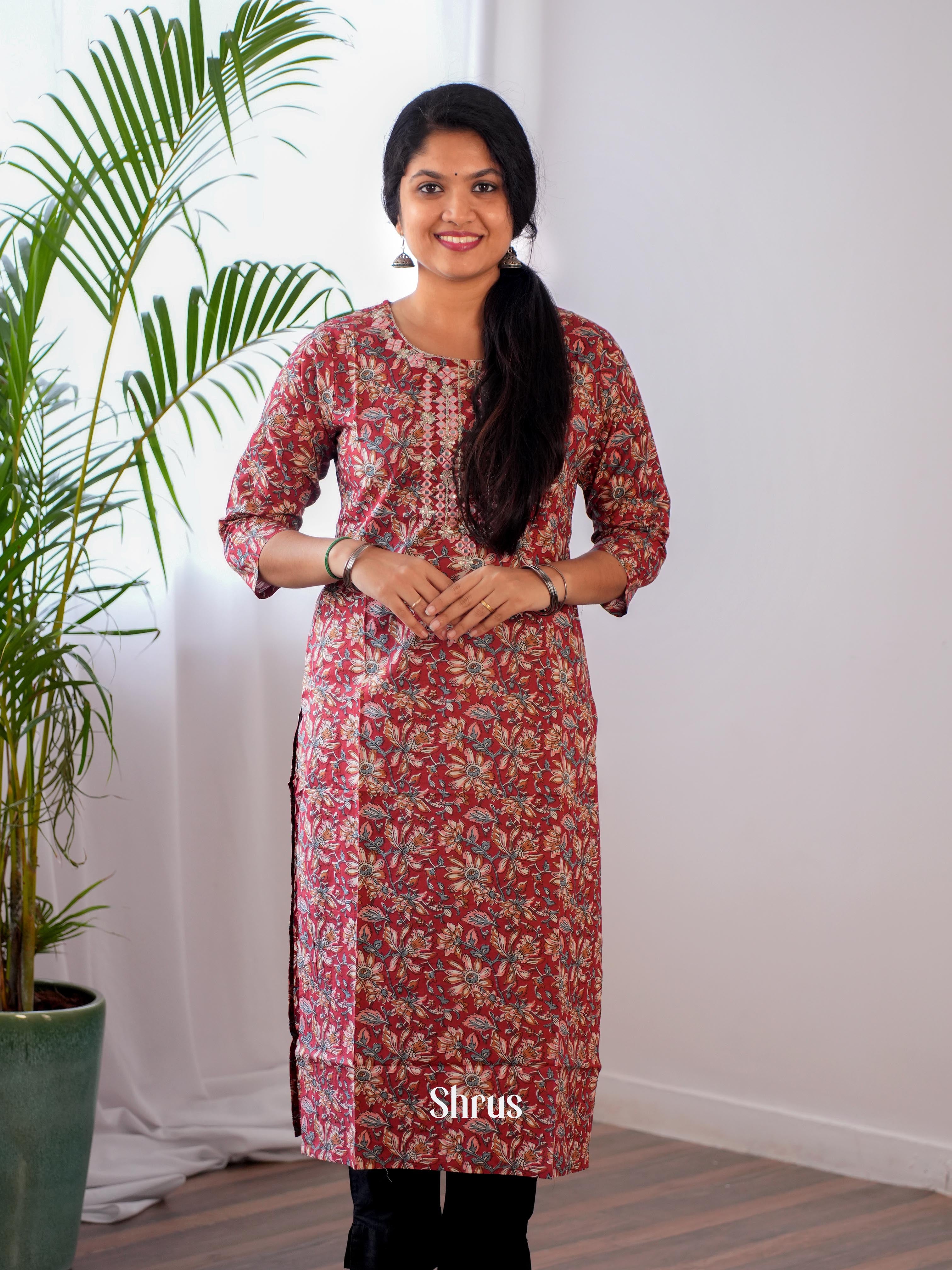 Maroon - Readymade Kurti