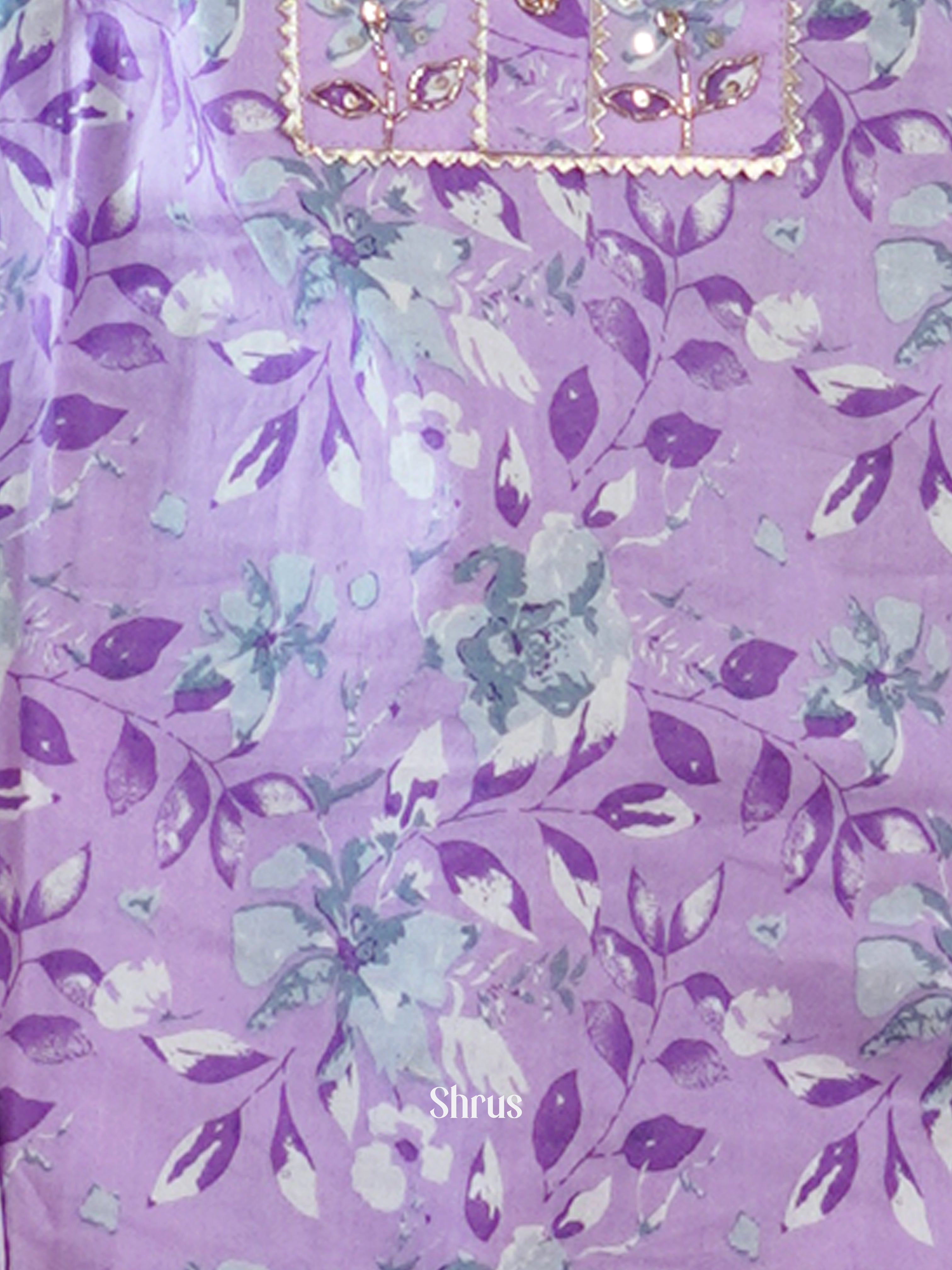 Purple - 3pc printed Readymade Suits