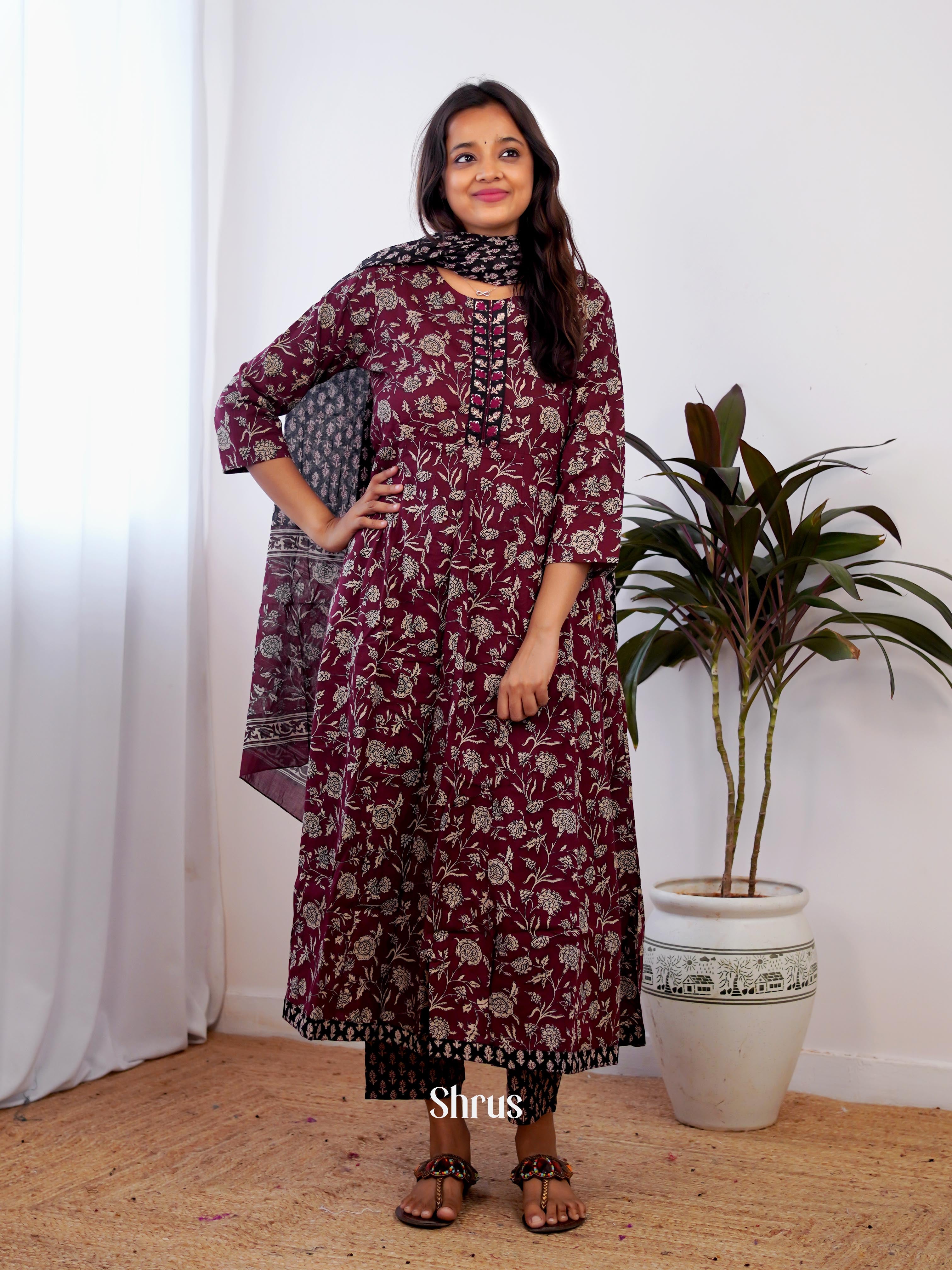 Brown - 3pc Festive  Readymade Suits