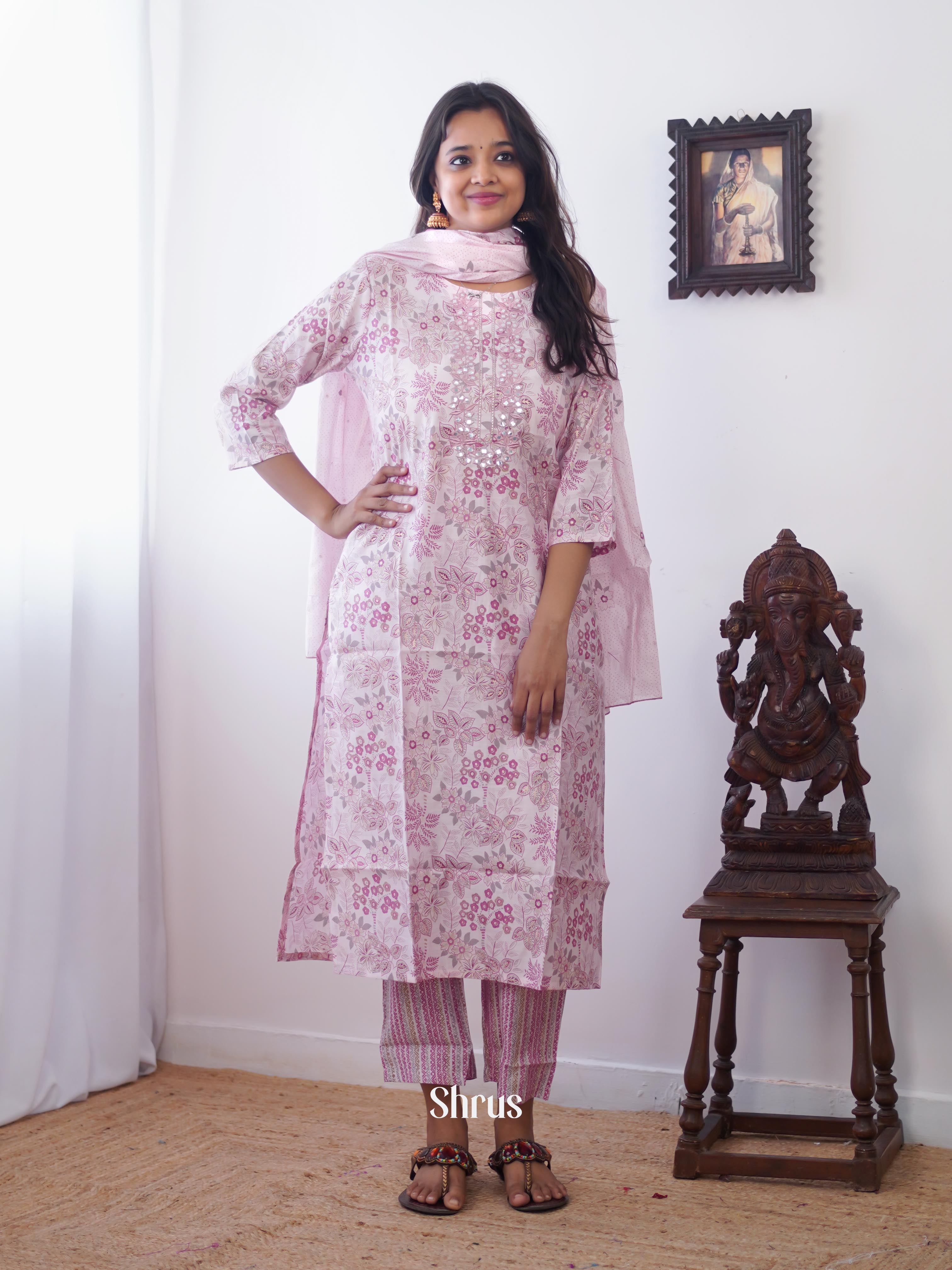 Pink - 3pc Readymade Suits