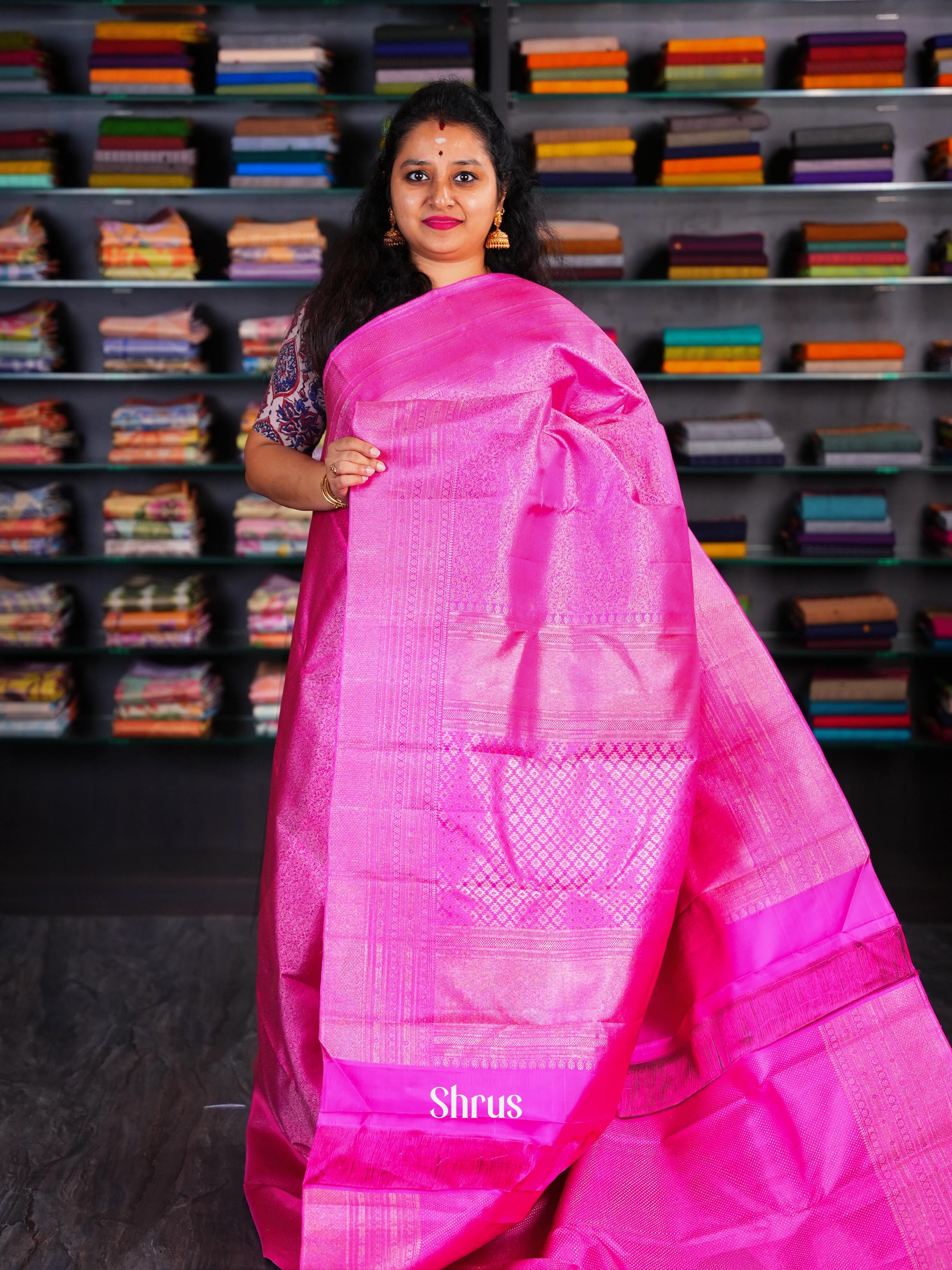 Majenta Pink - Kanchipuram silk Saree