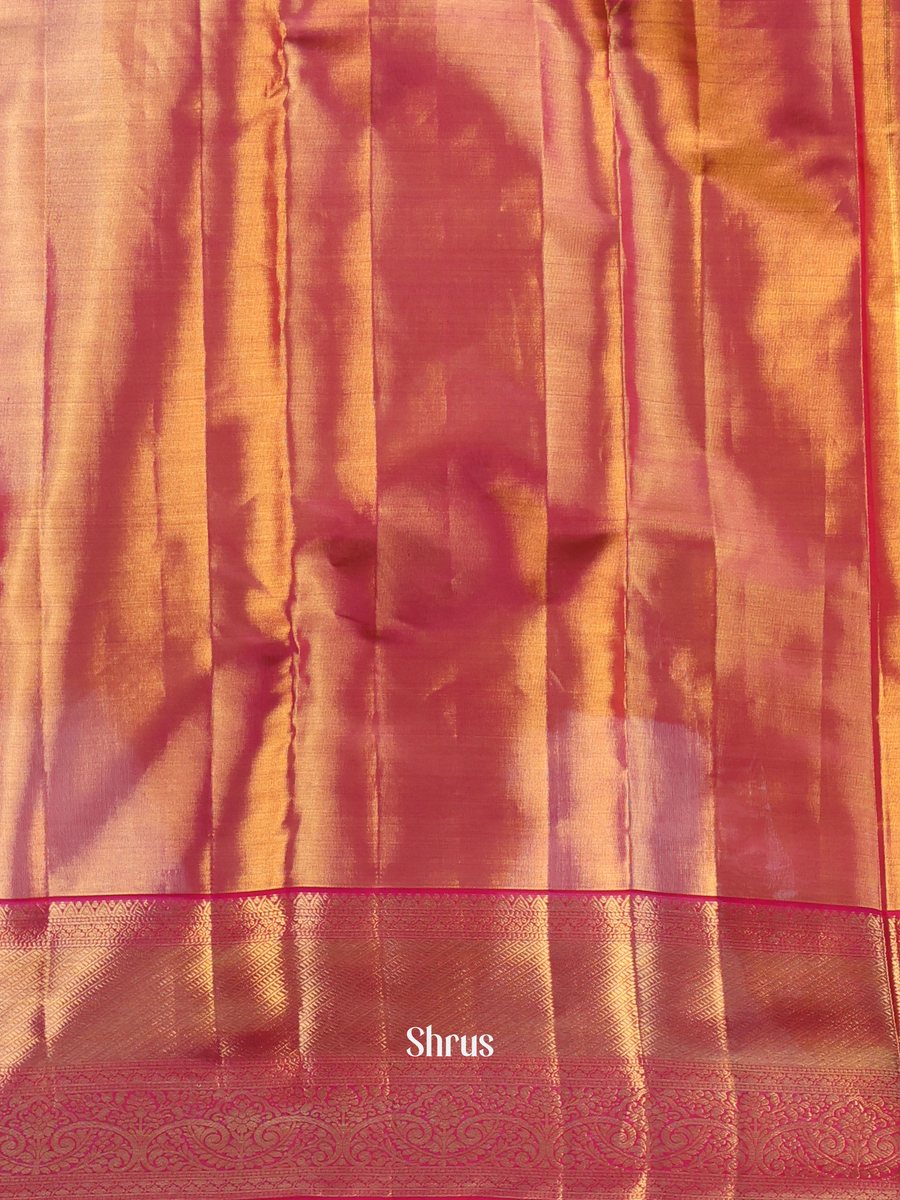 Golden  pink - Kanchipuram silk Saree