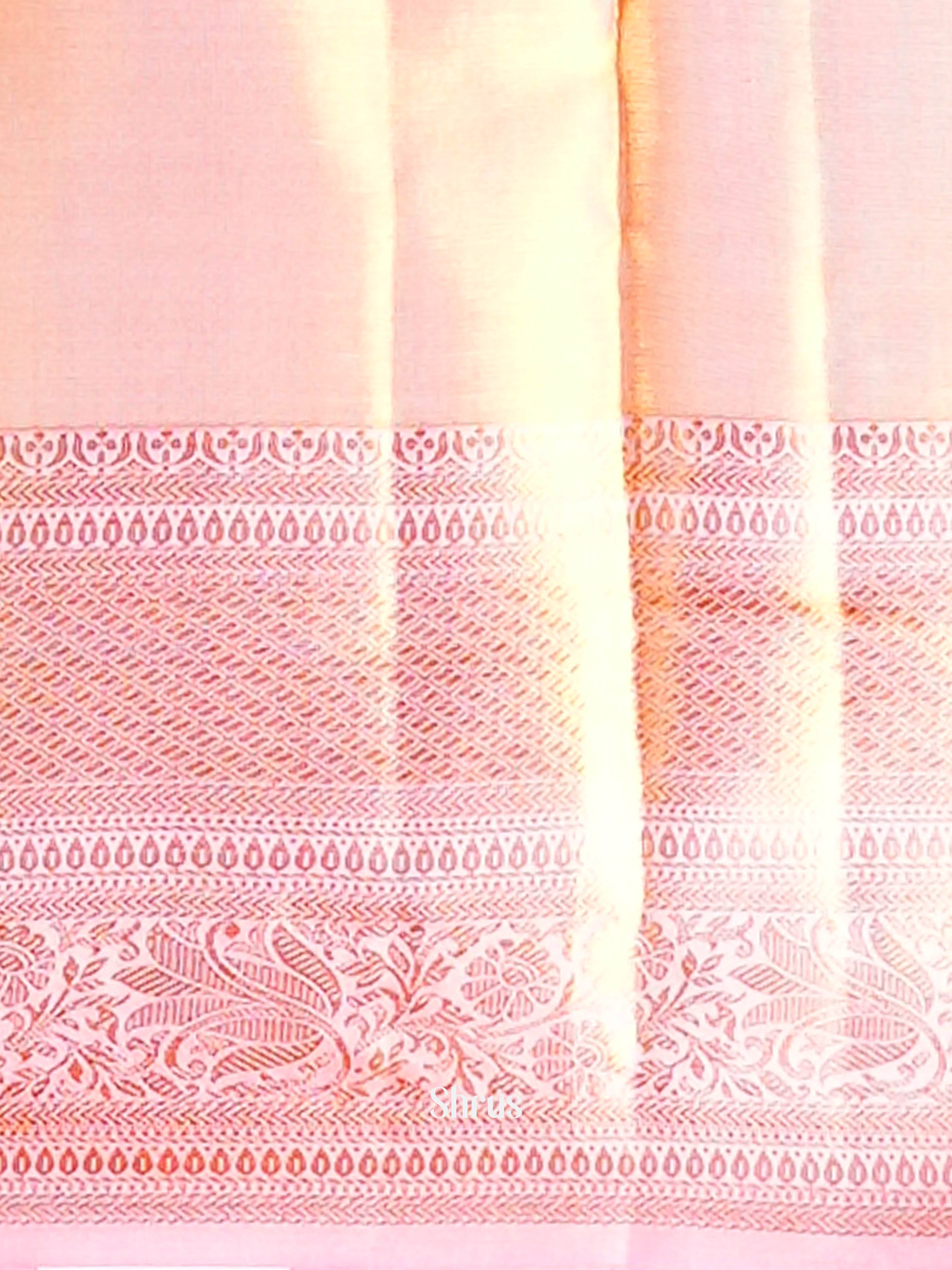 Gold pink - Kanchipuram silk Saree