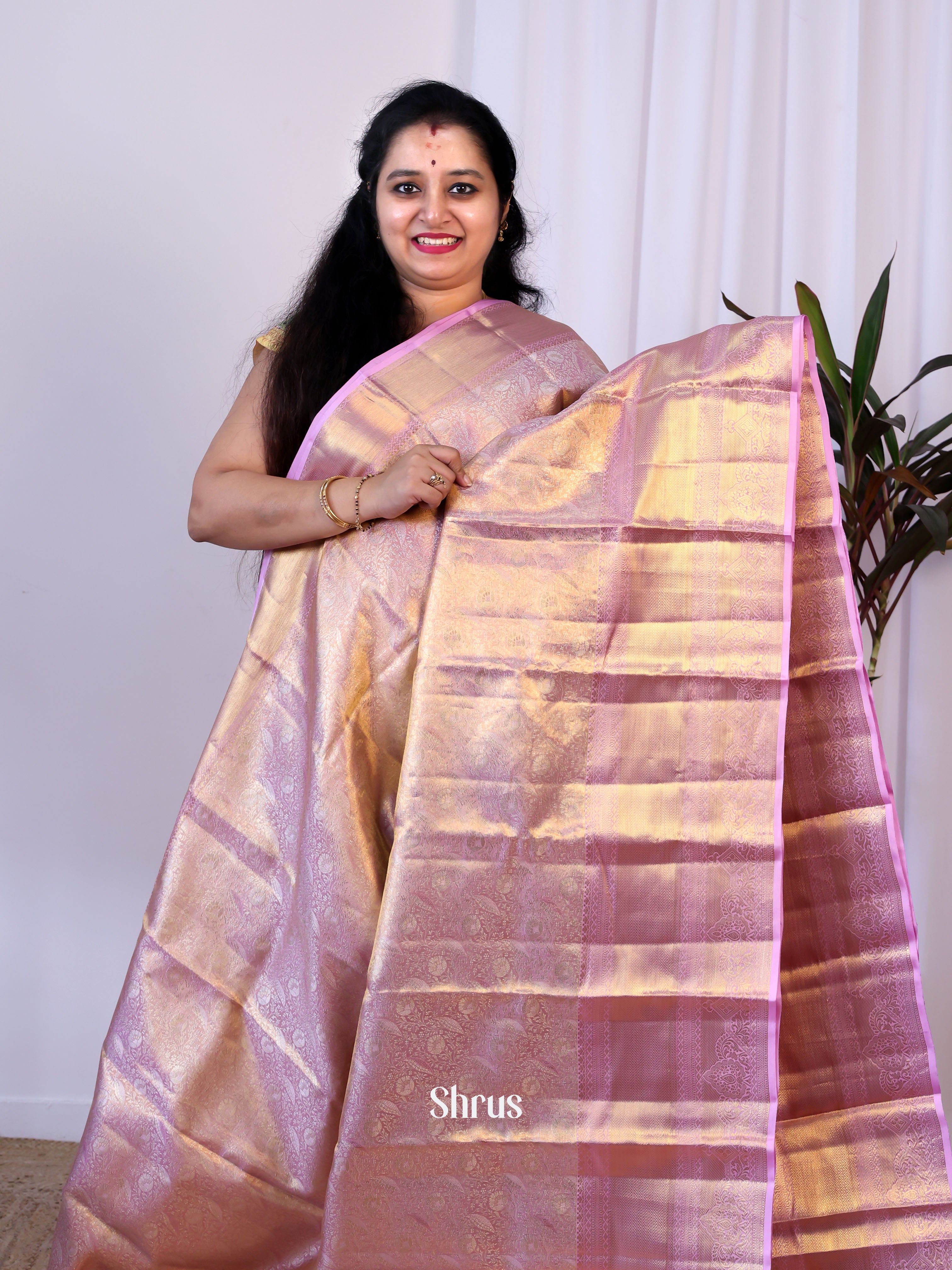 Pink- Kanchipuram silk  Saree