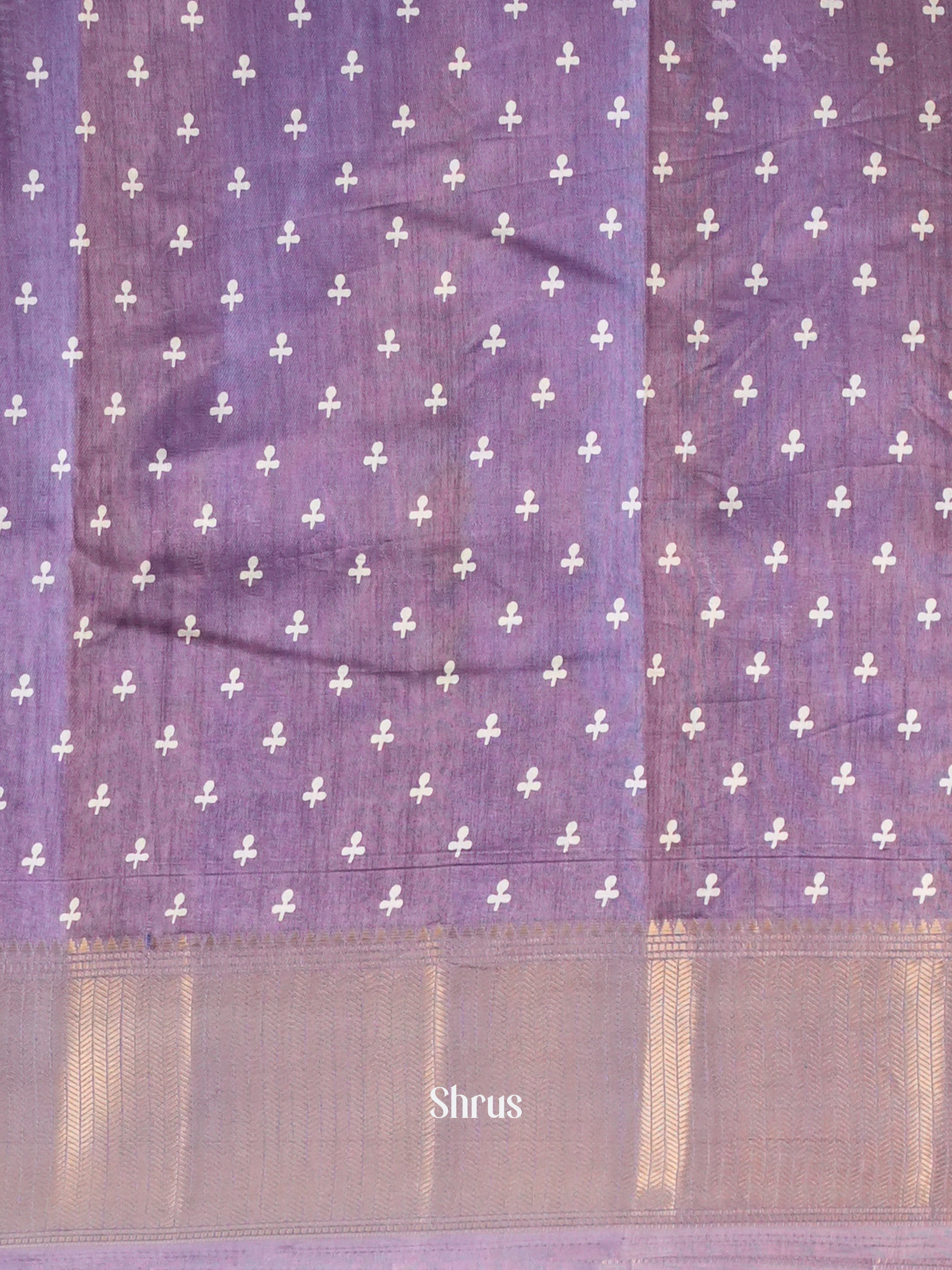 Purple - Semi Crepe Saree