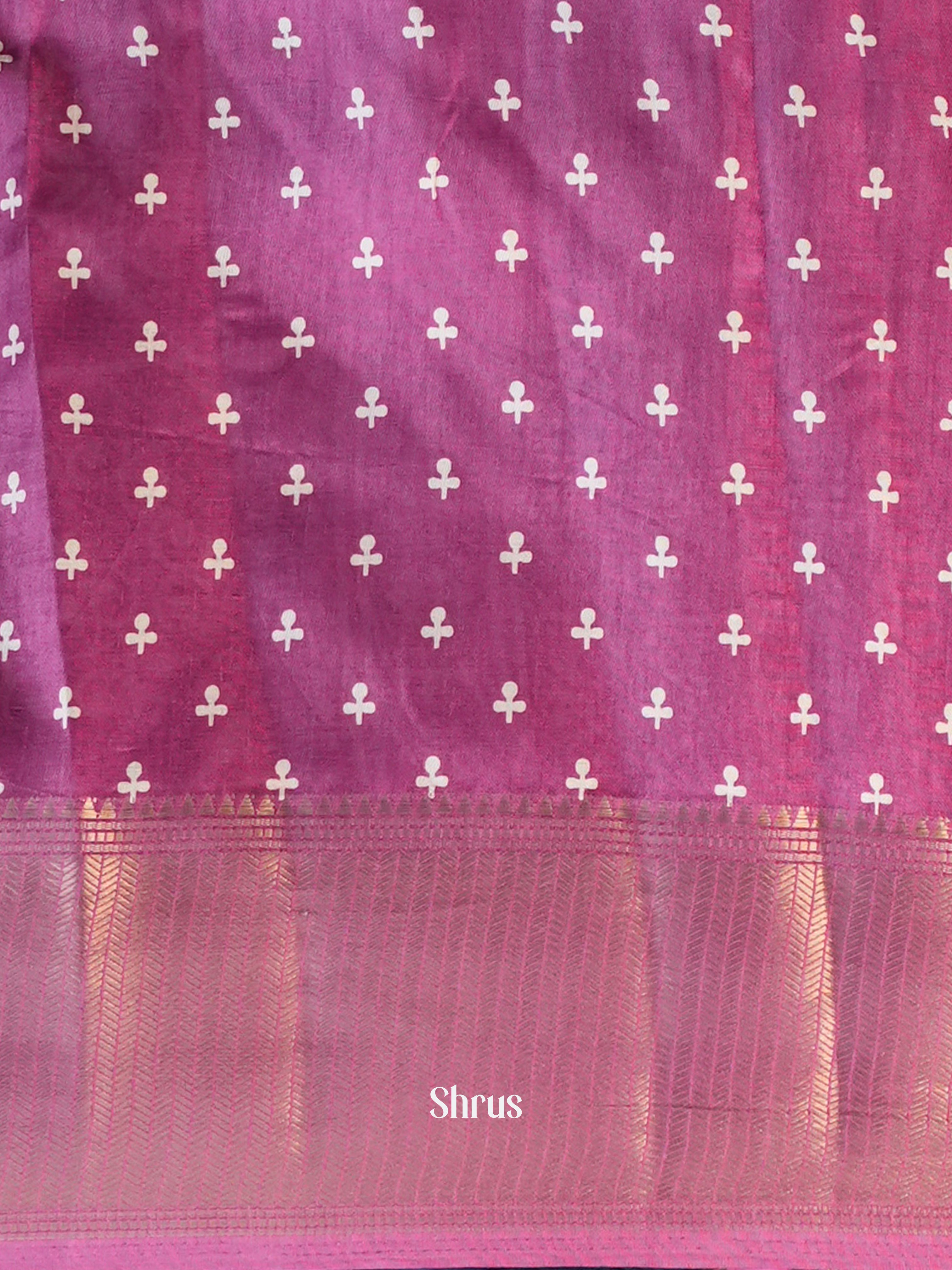 Purple - Semi Crepe Saree