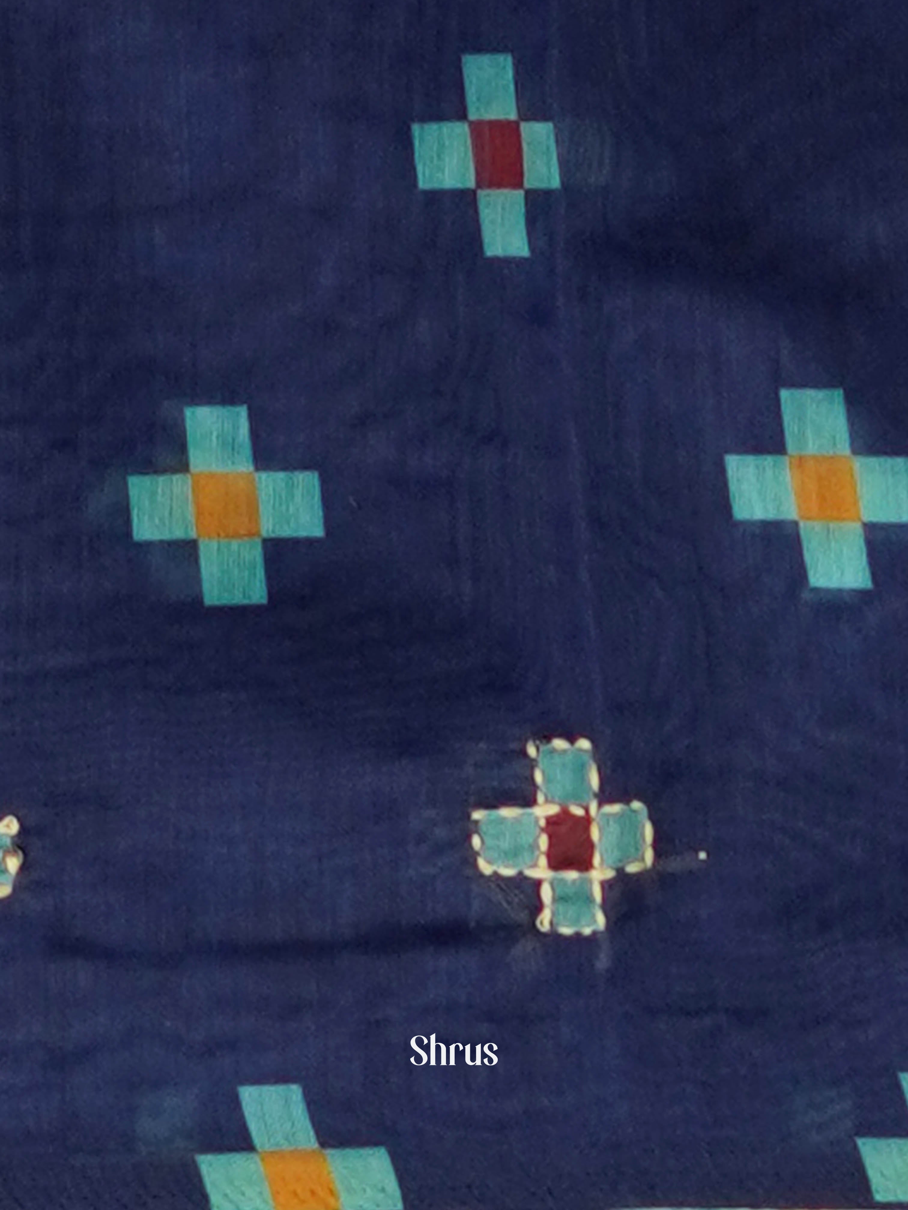 Royal Indigo  - Semi Kantha Saree