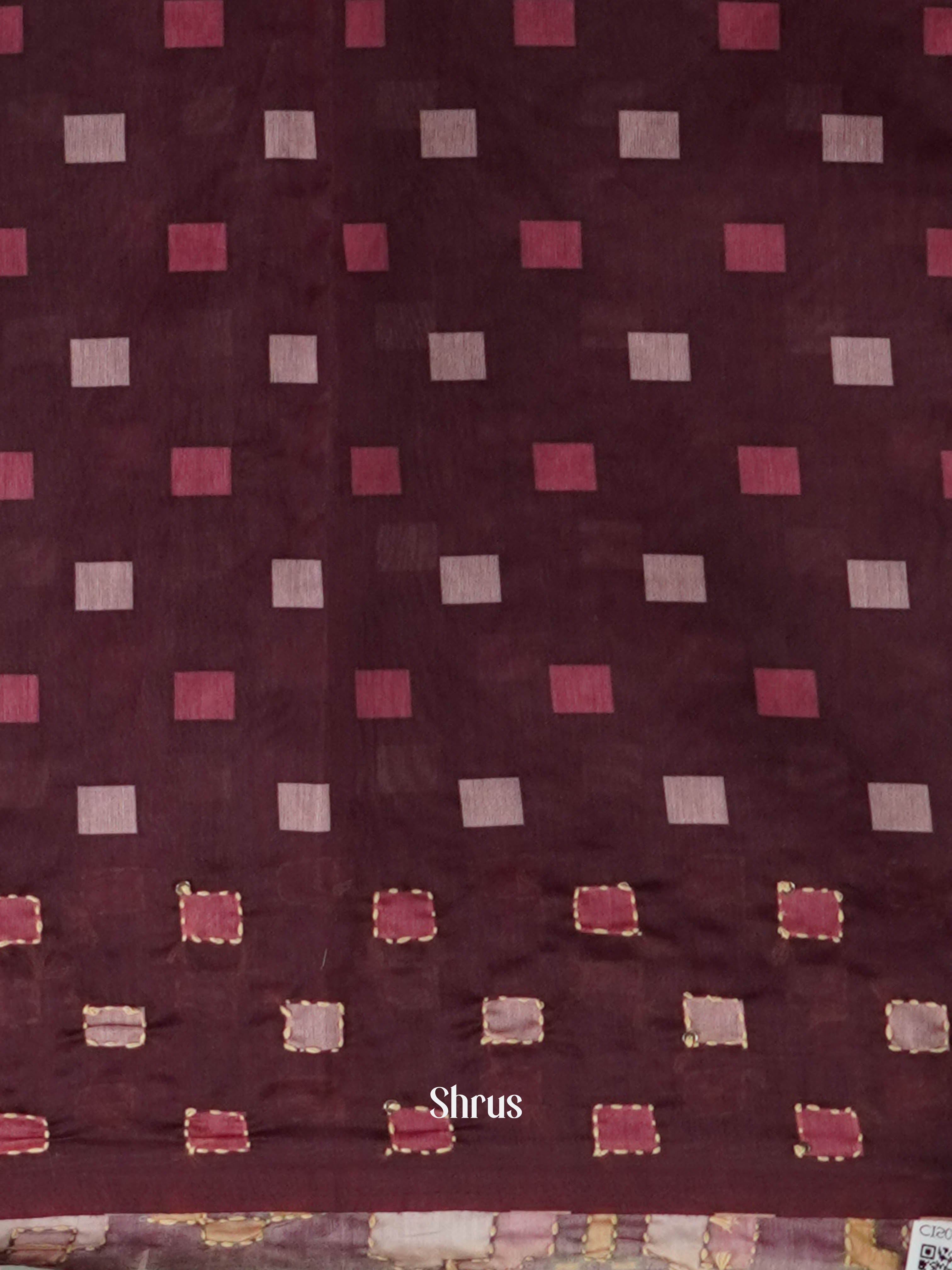 Maroon - Semi Kantha Saree