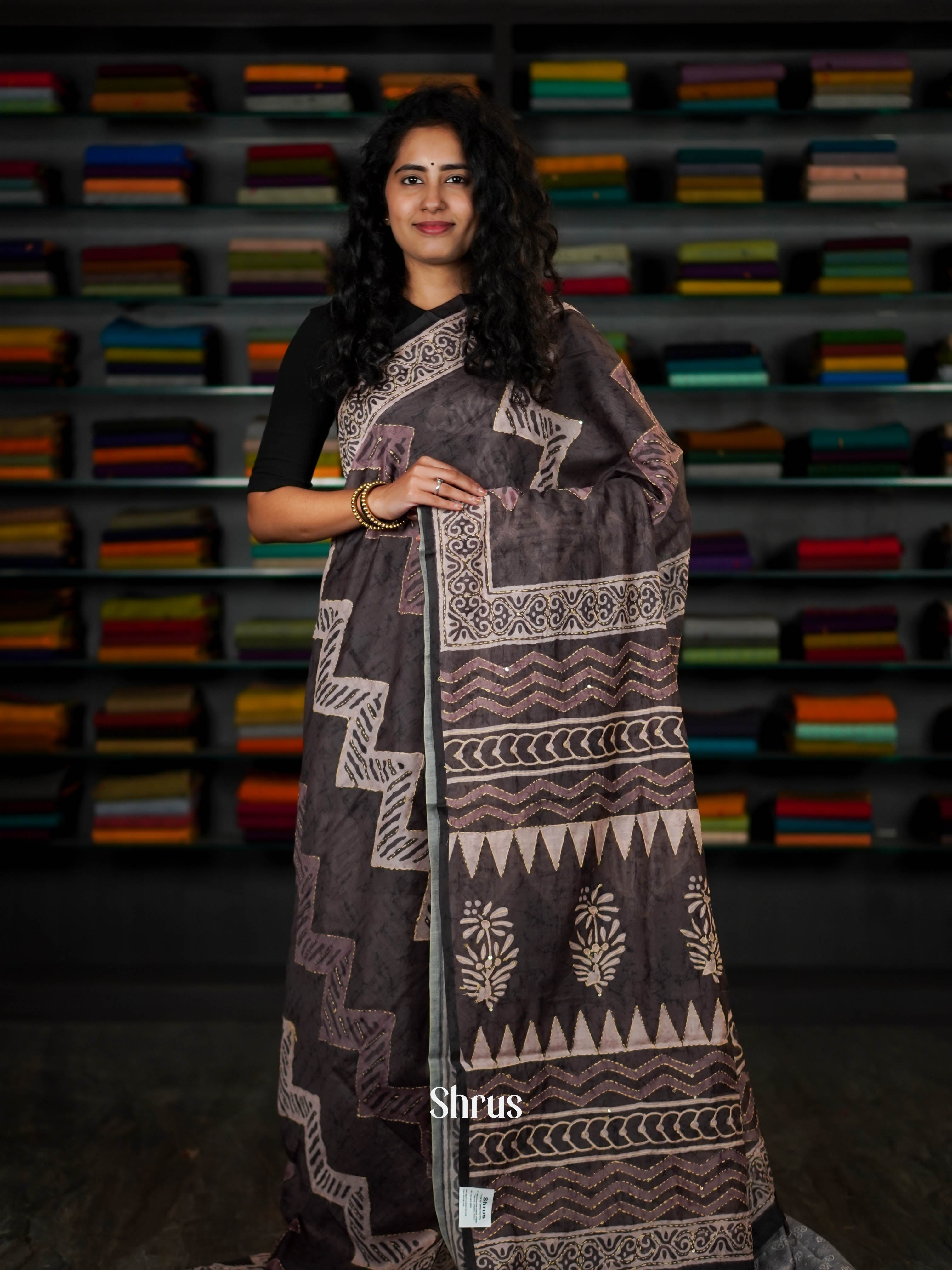 Black  - Semi Kantha Saree