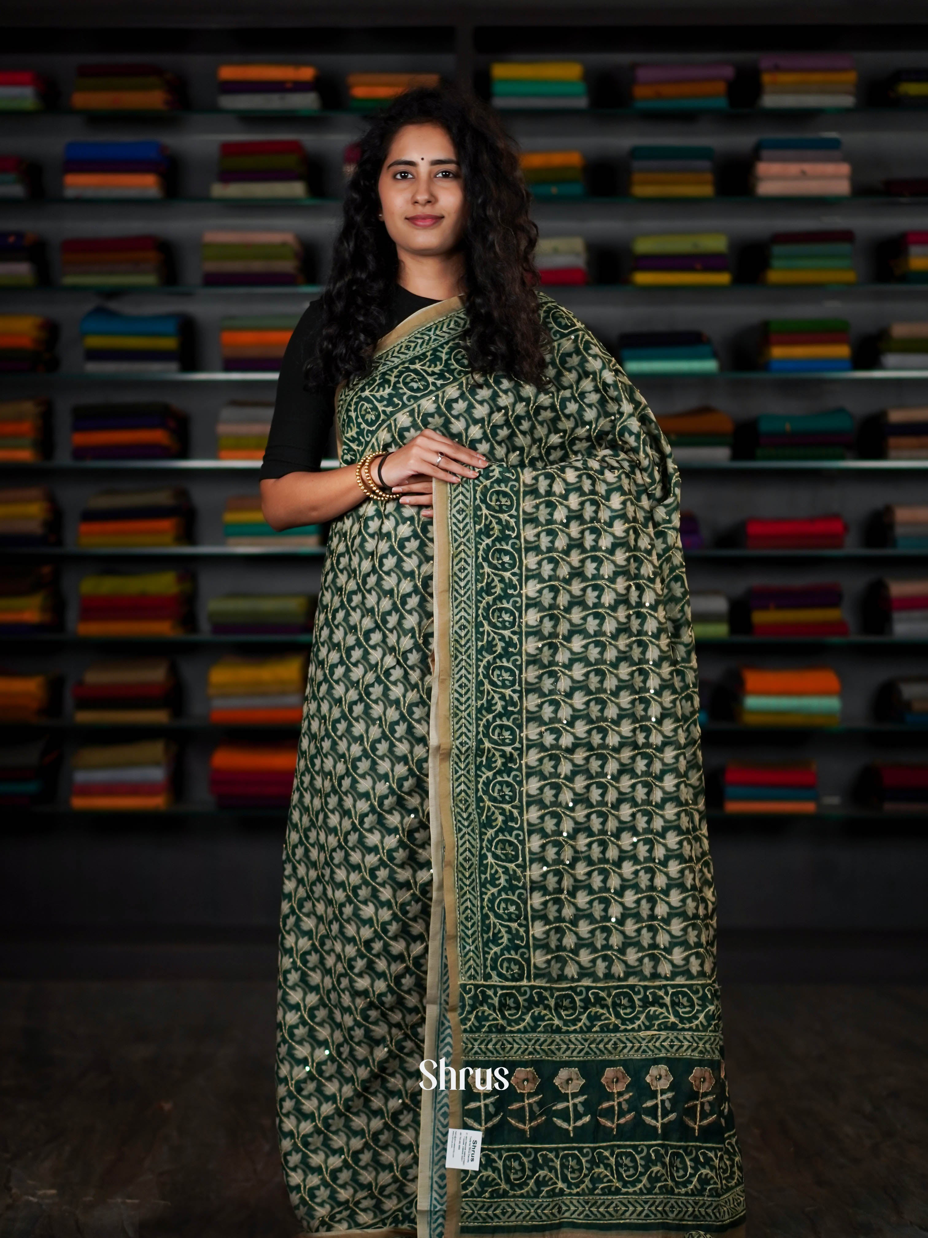 Green - Semi Kantha Saree