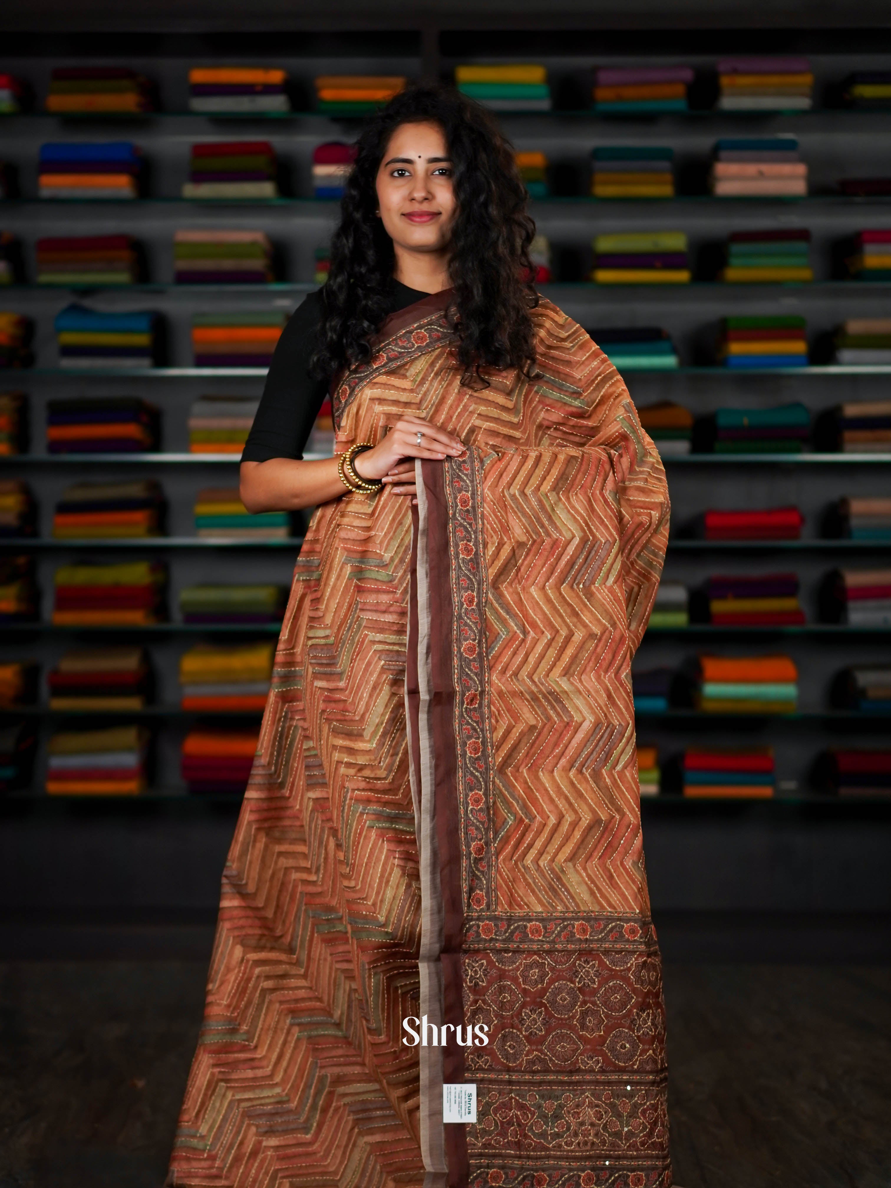 Shades of Brown - Semi Kantha Saree