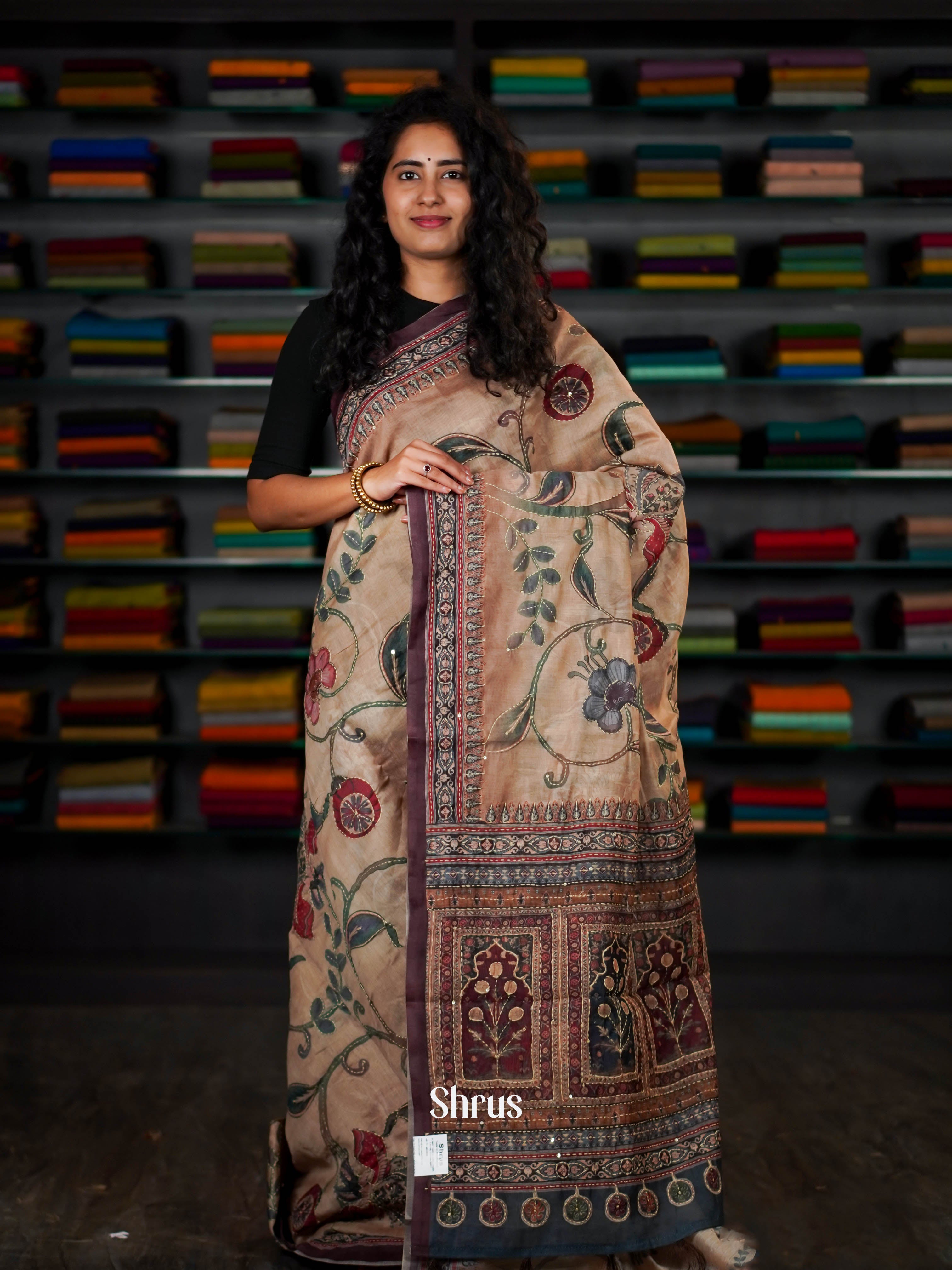 Brown  - Semi Kantha Saree