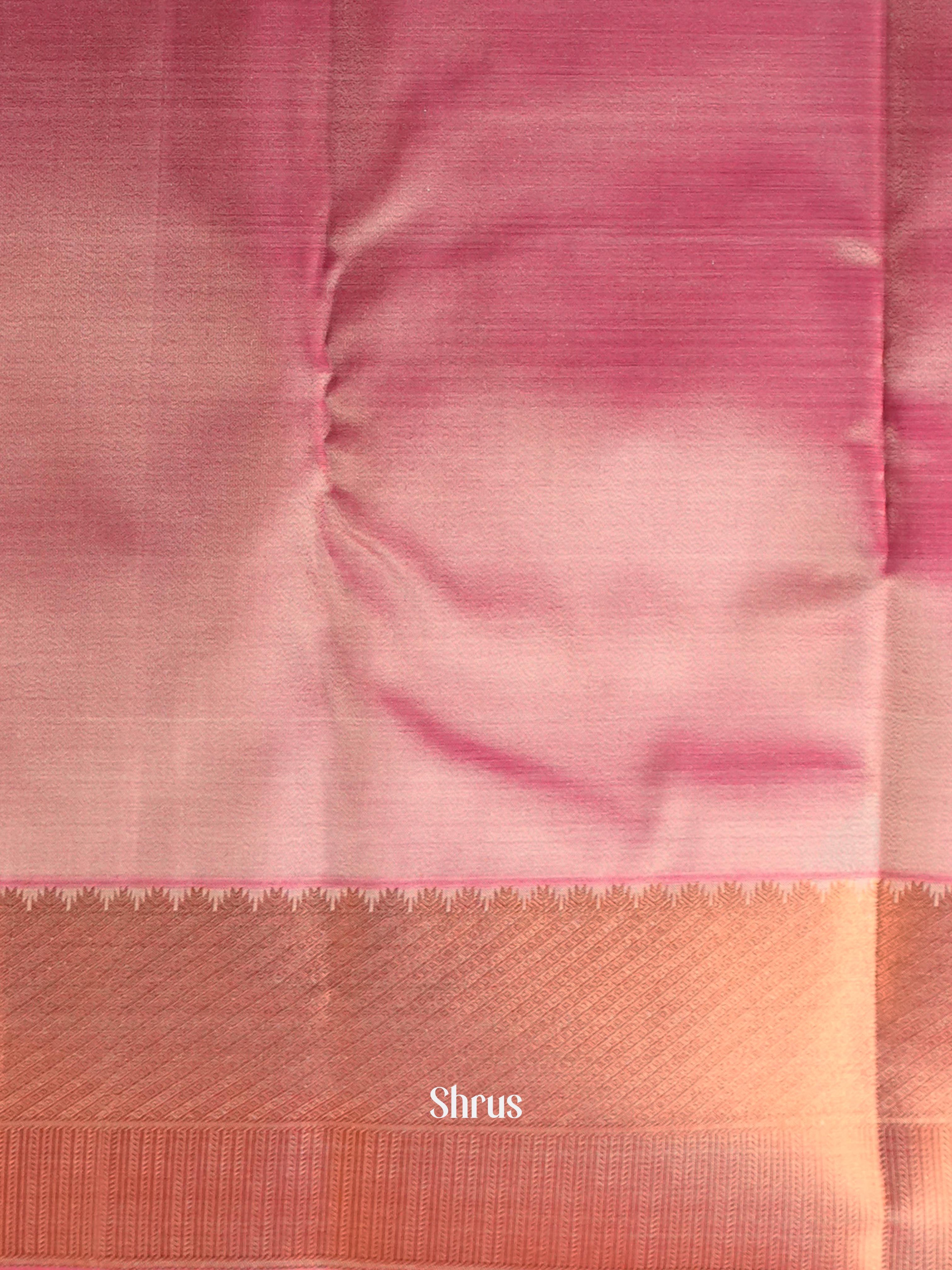 Grey & Pink - Kanchipuram-halfpure Saree