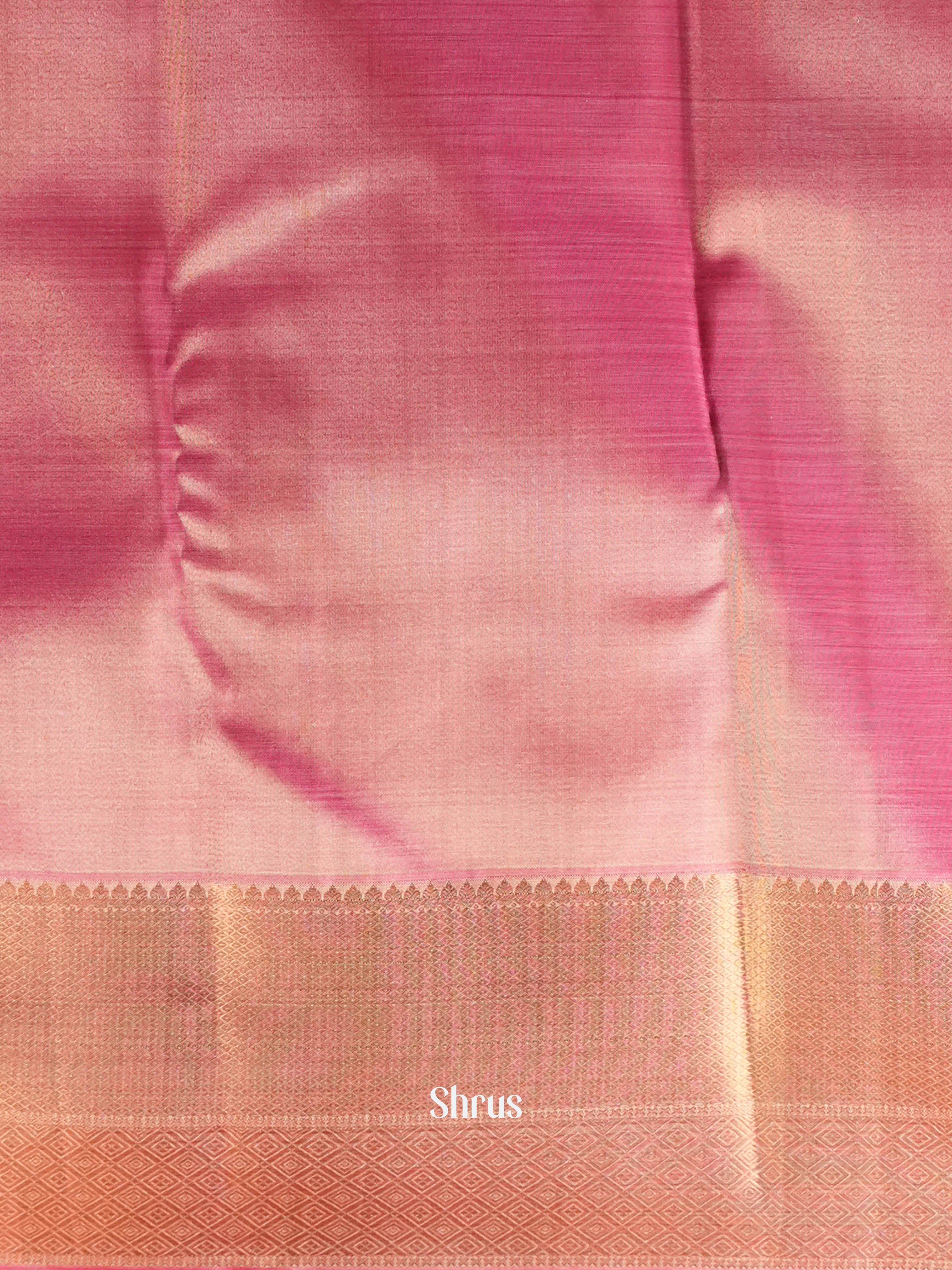 Yellow & Pink - Kanchipuram-halfpure Saree