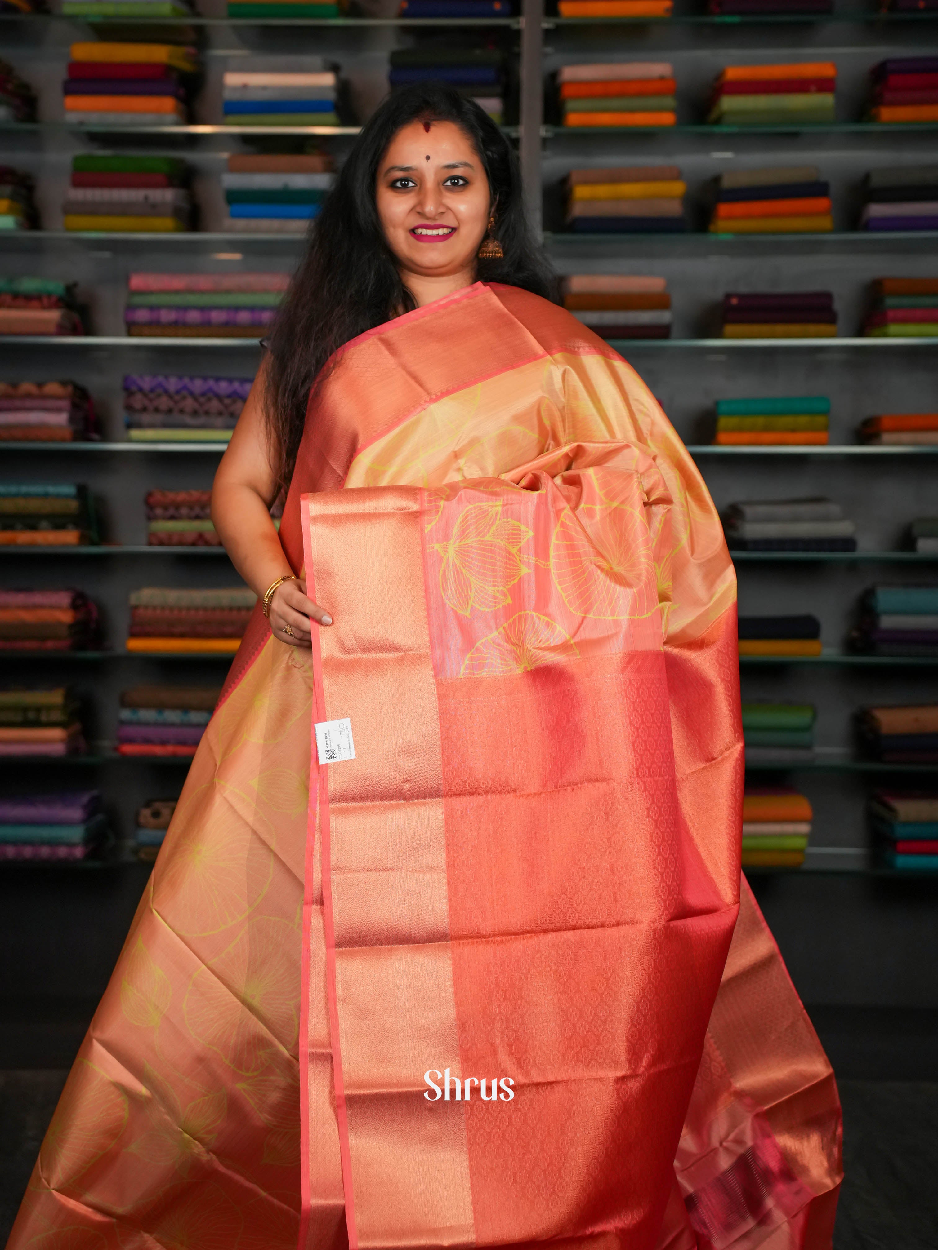 Pink - Kanchipuram-halfpure Saree