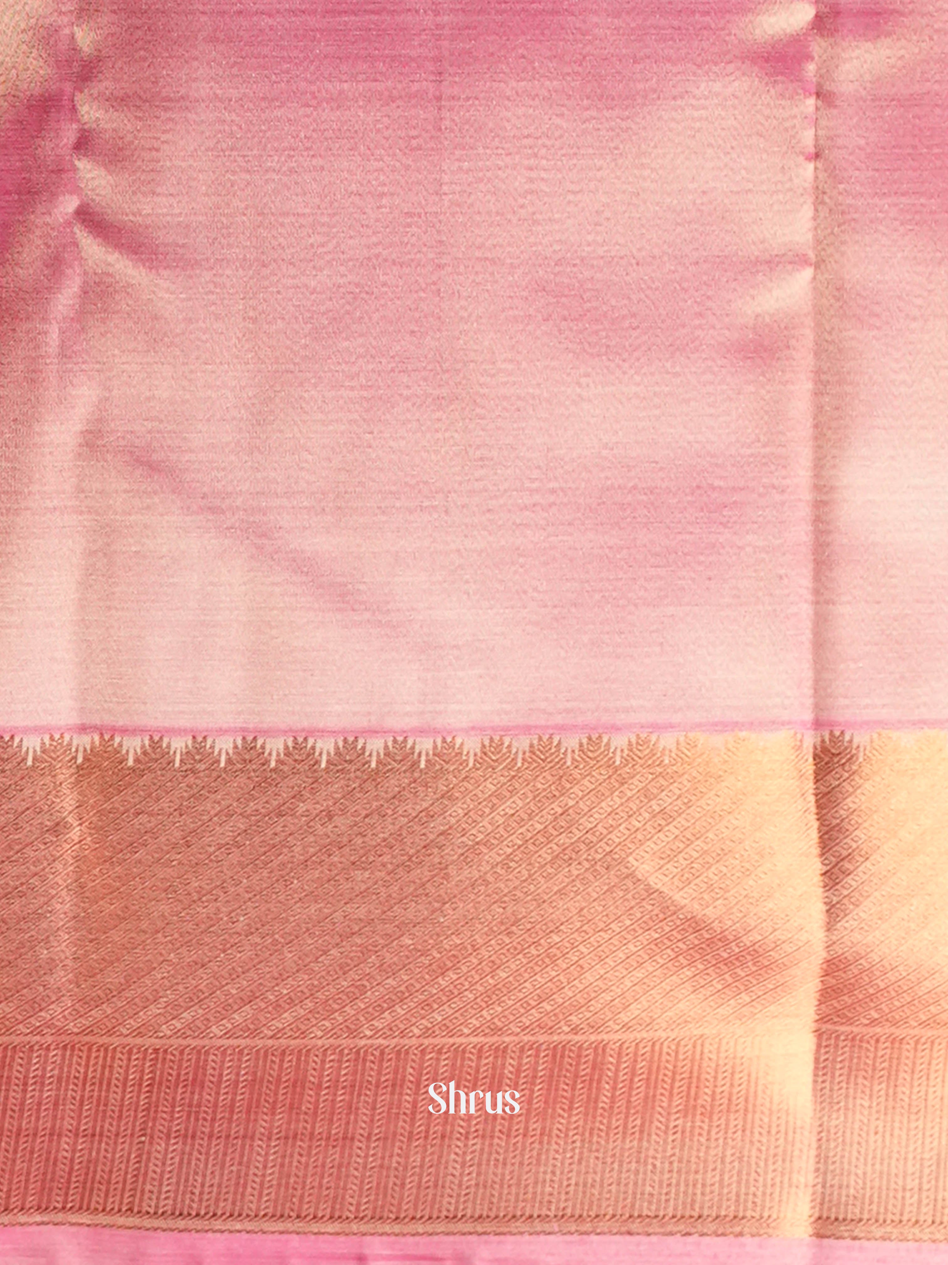 Yellow Pink  - Kanchipuram-halfpure Saree