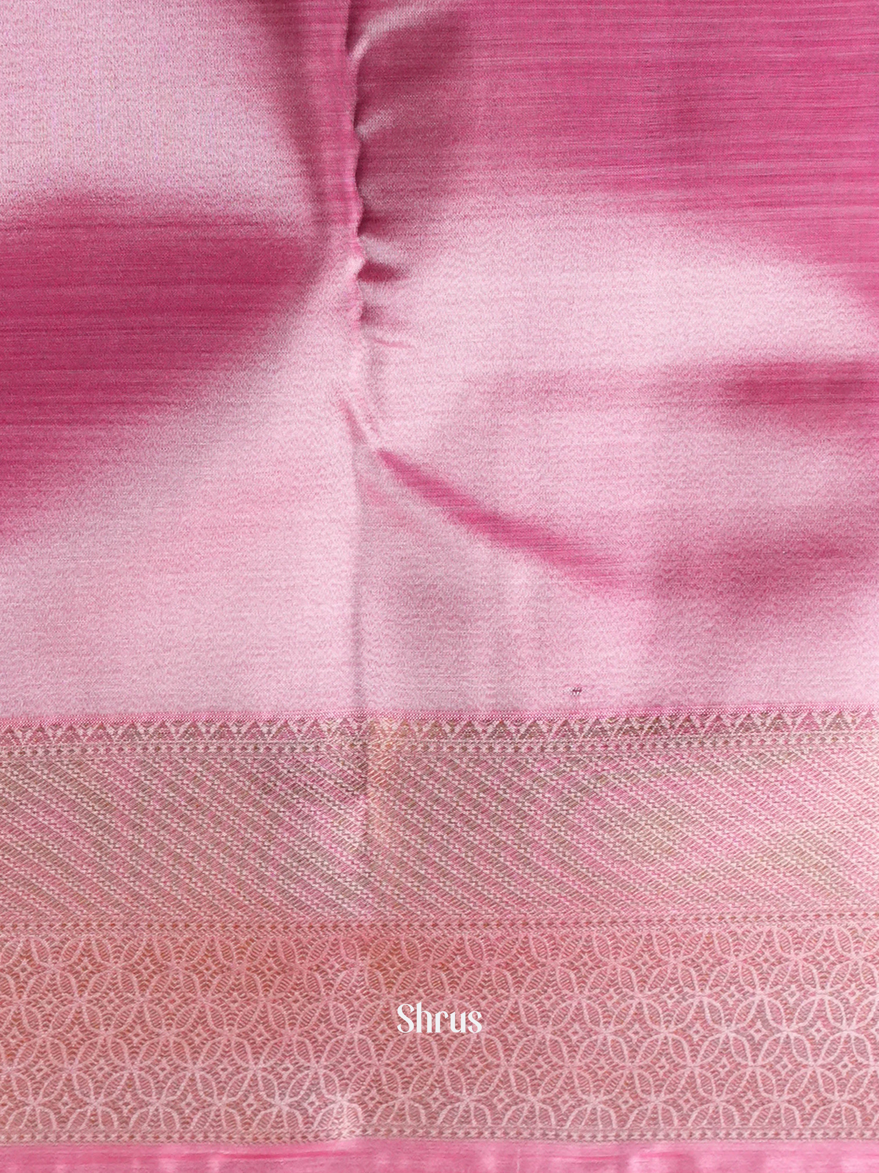 Dusty Pink & Pink - Kanchipuram-halfpure Saree