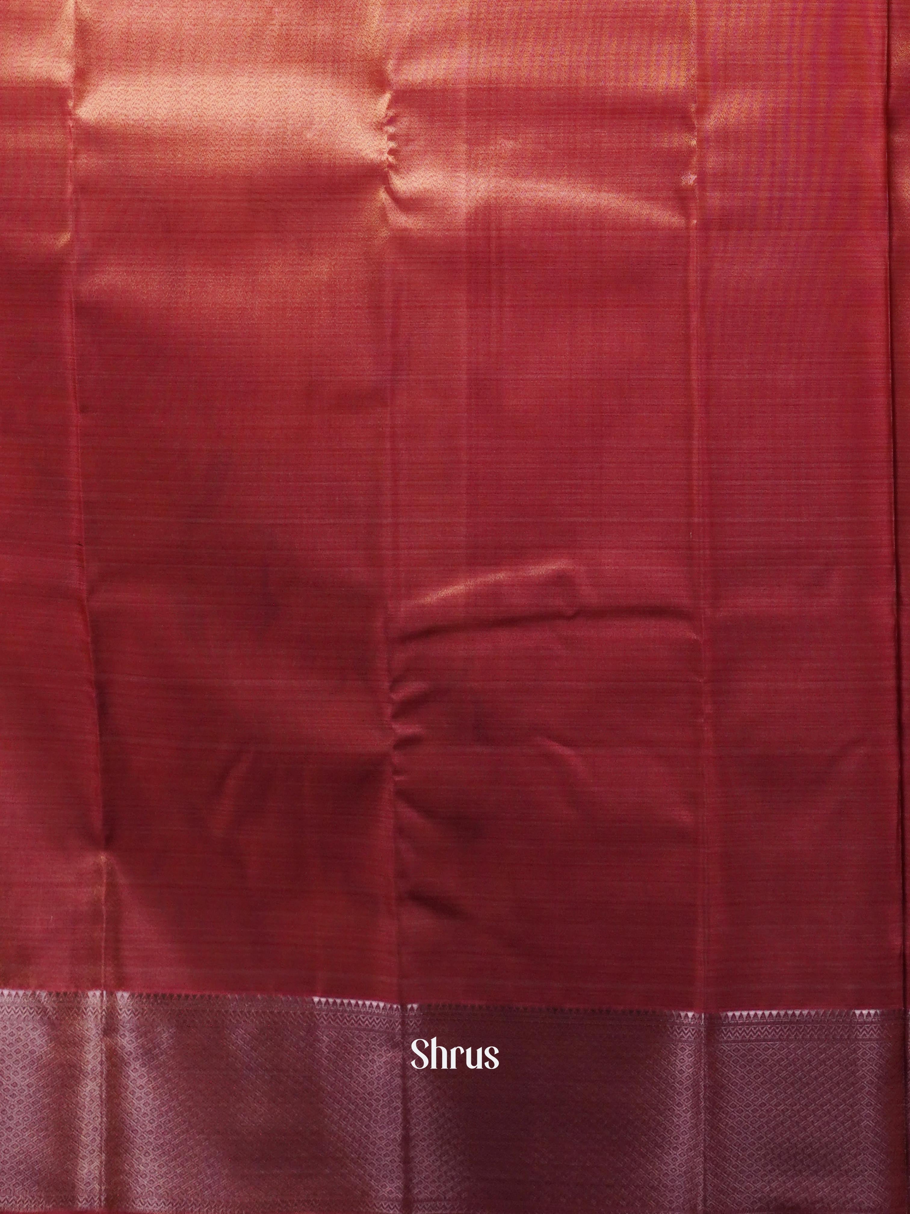 Biege - Kanchipuram-halfpure saree