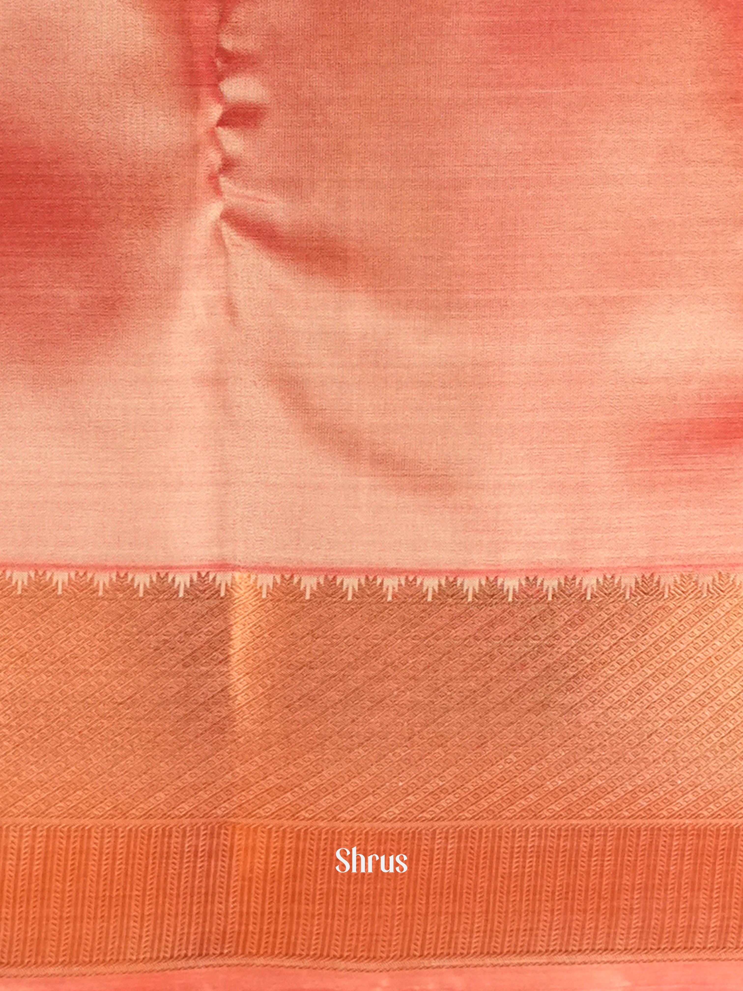 Mustard & Red - Kanchipuram-halfpure Saree