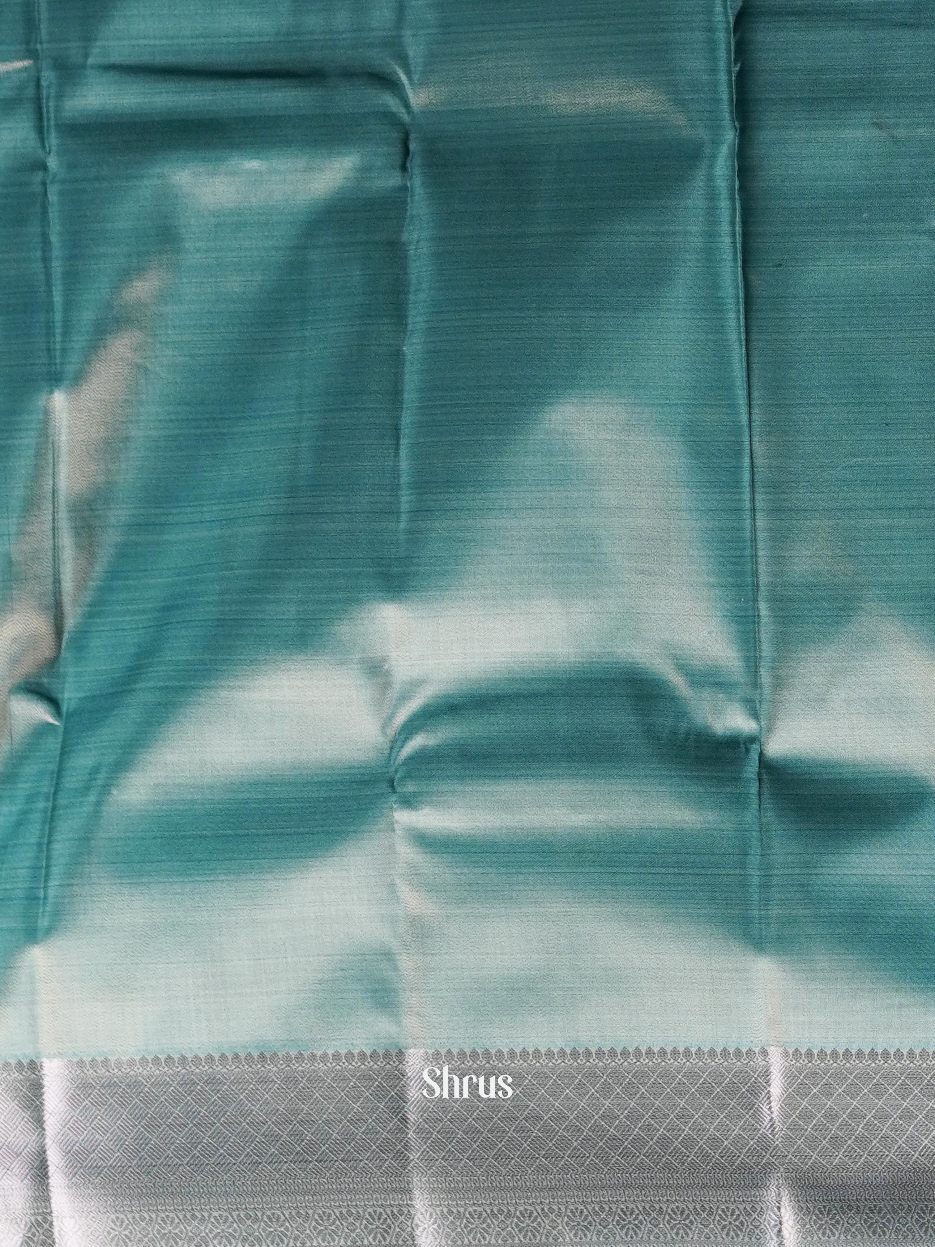 Lite blue - Kanchipuram-halfpure saree