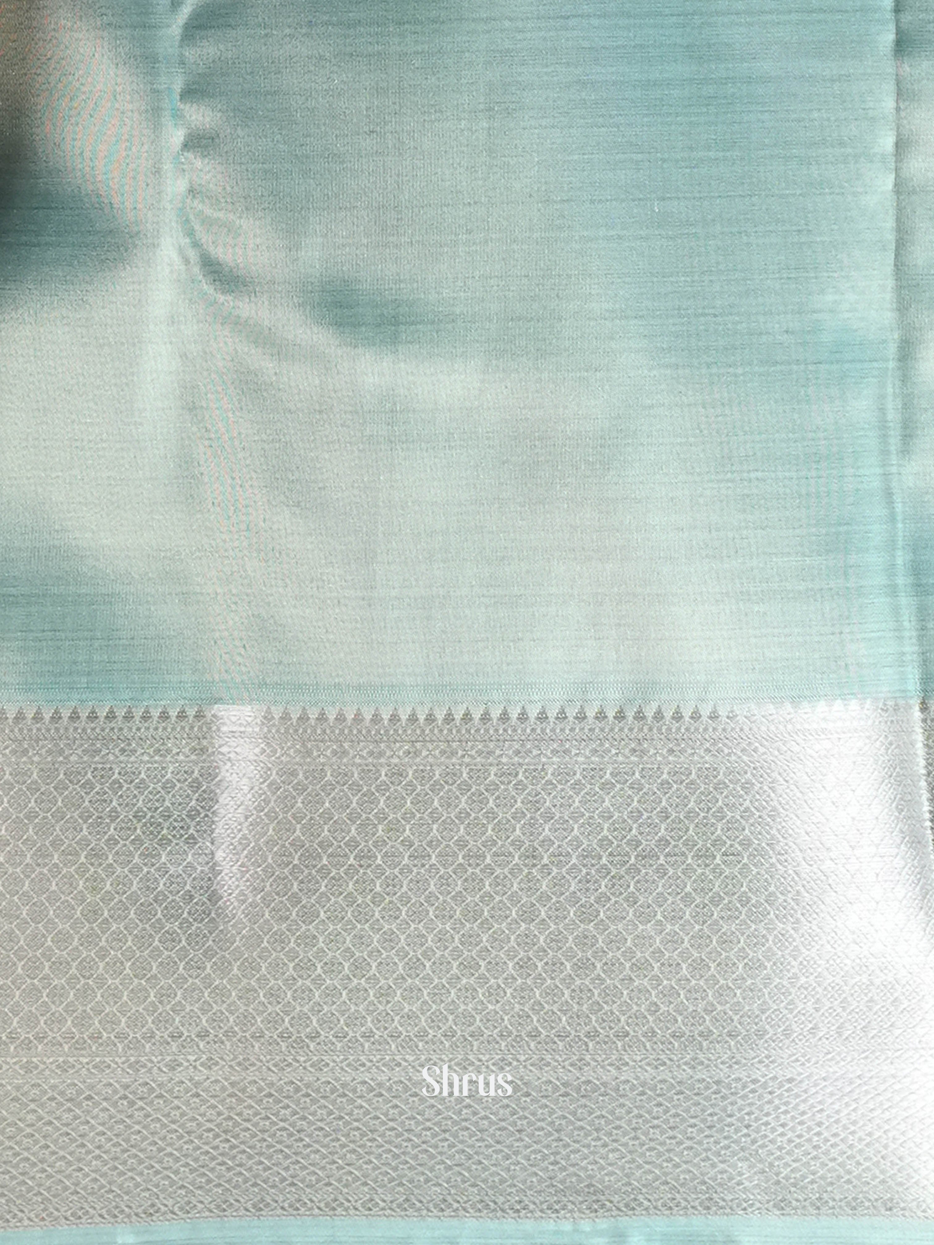 Grey & Blue - Kanchipuram-halfpure Saree