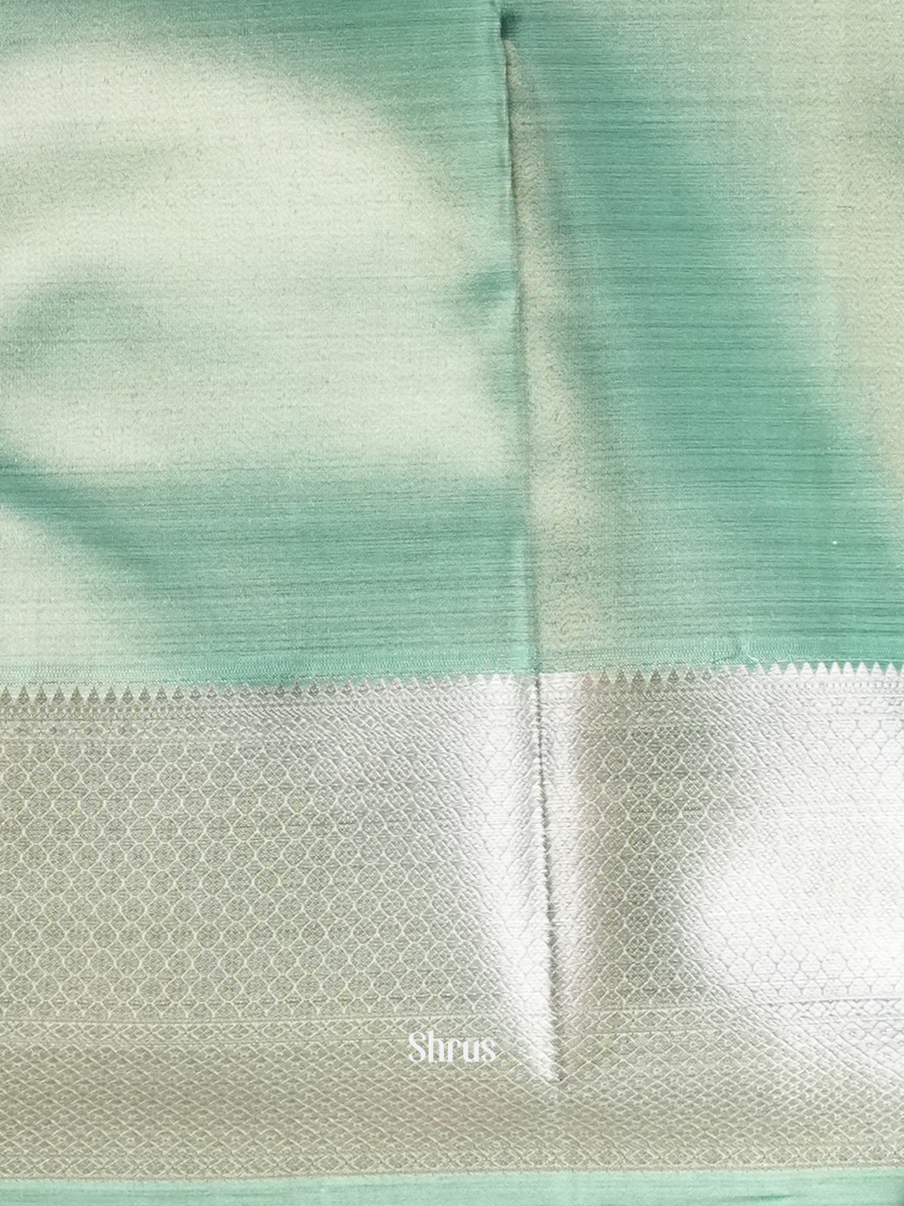 Grey & Pastel Green - Kanchipuram-halfpure Saree