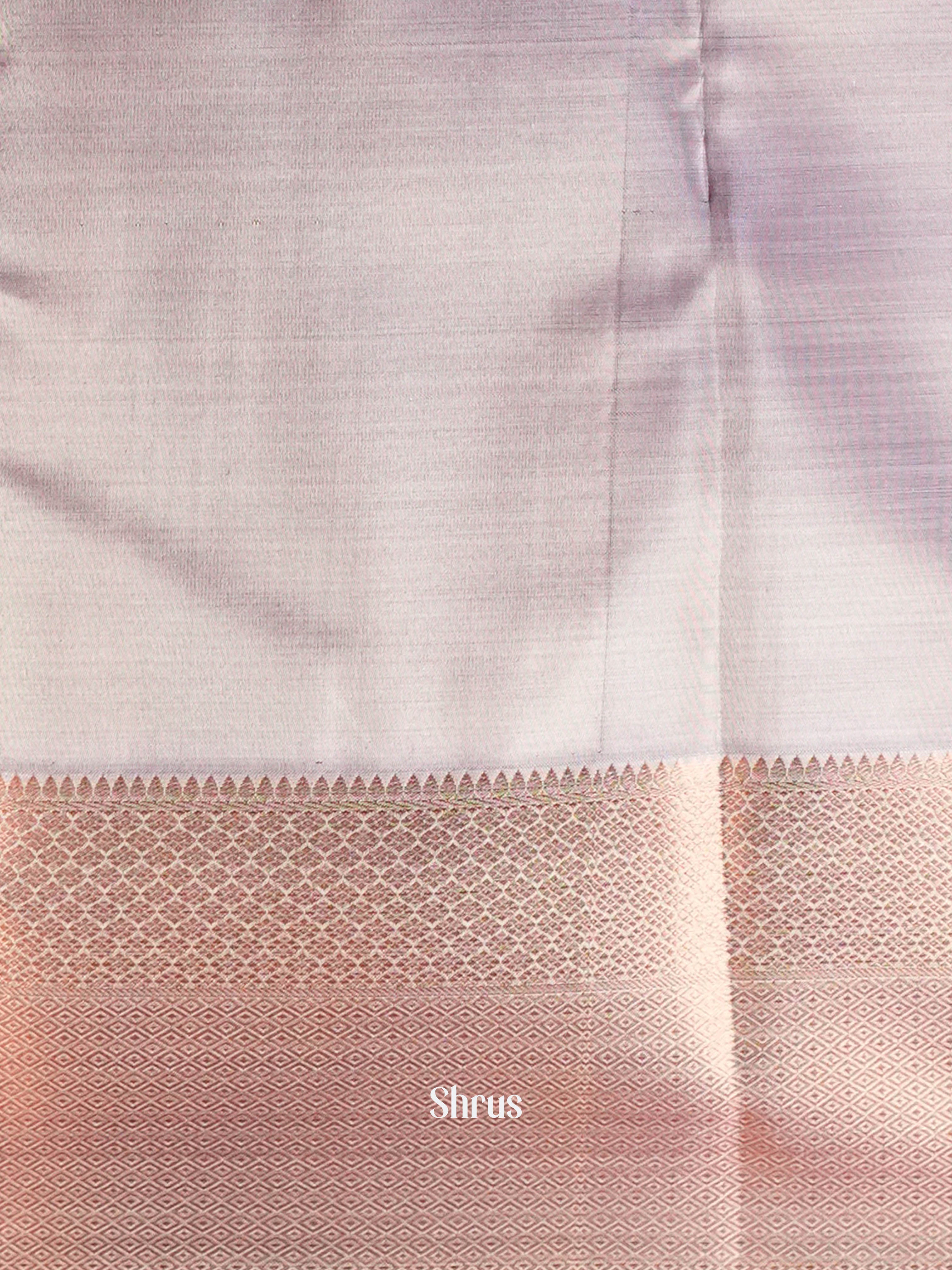 Shades of Peach & Mild Lavender - Kanchipuram-halfpure Saree