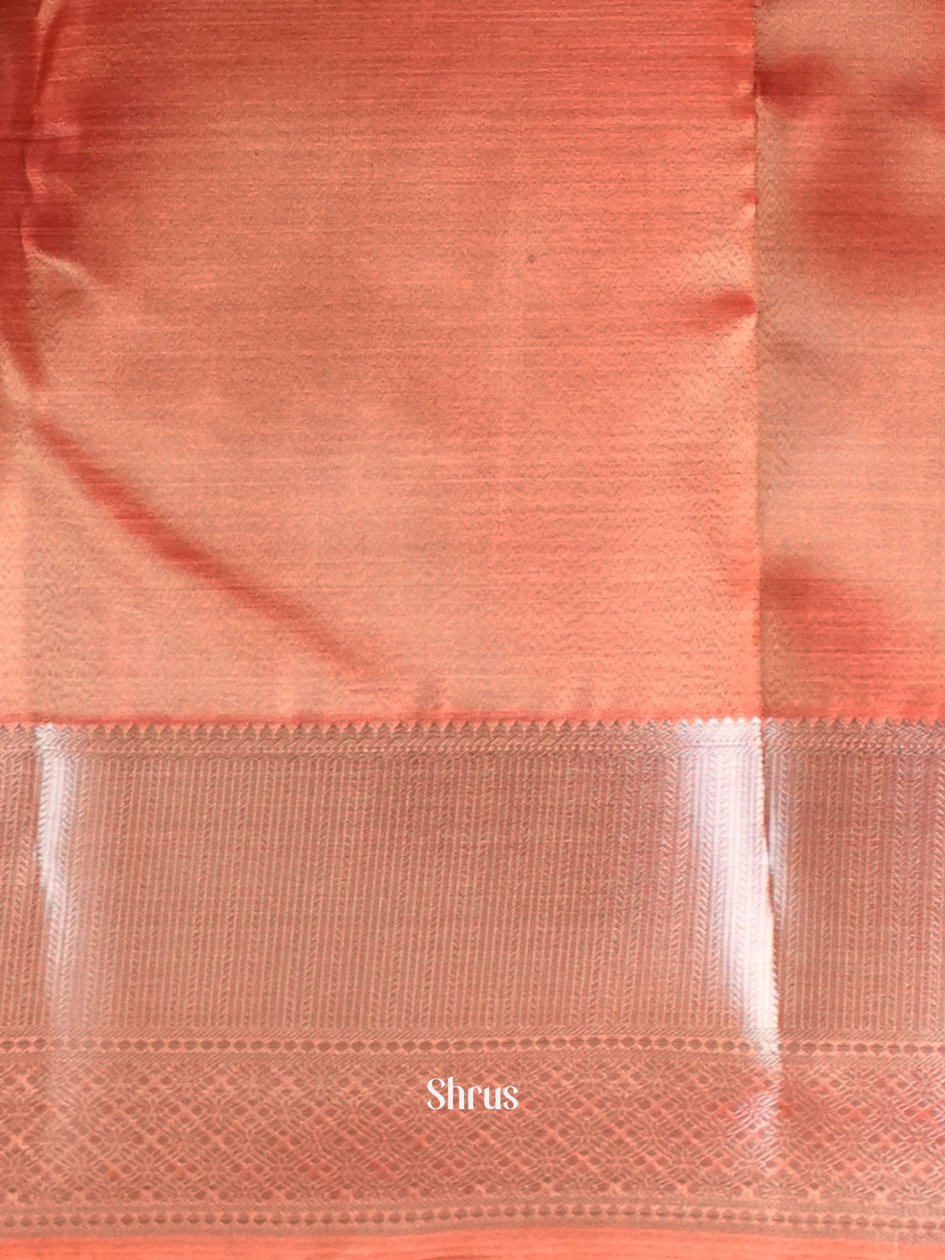 Mustard  & Red - Kanchipuram-halfpure Saree