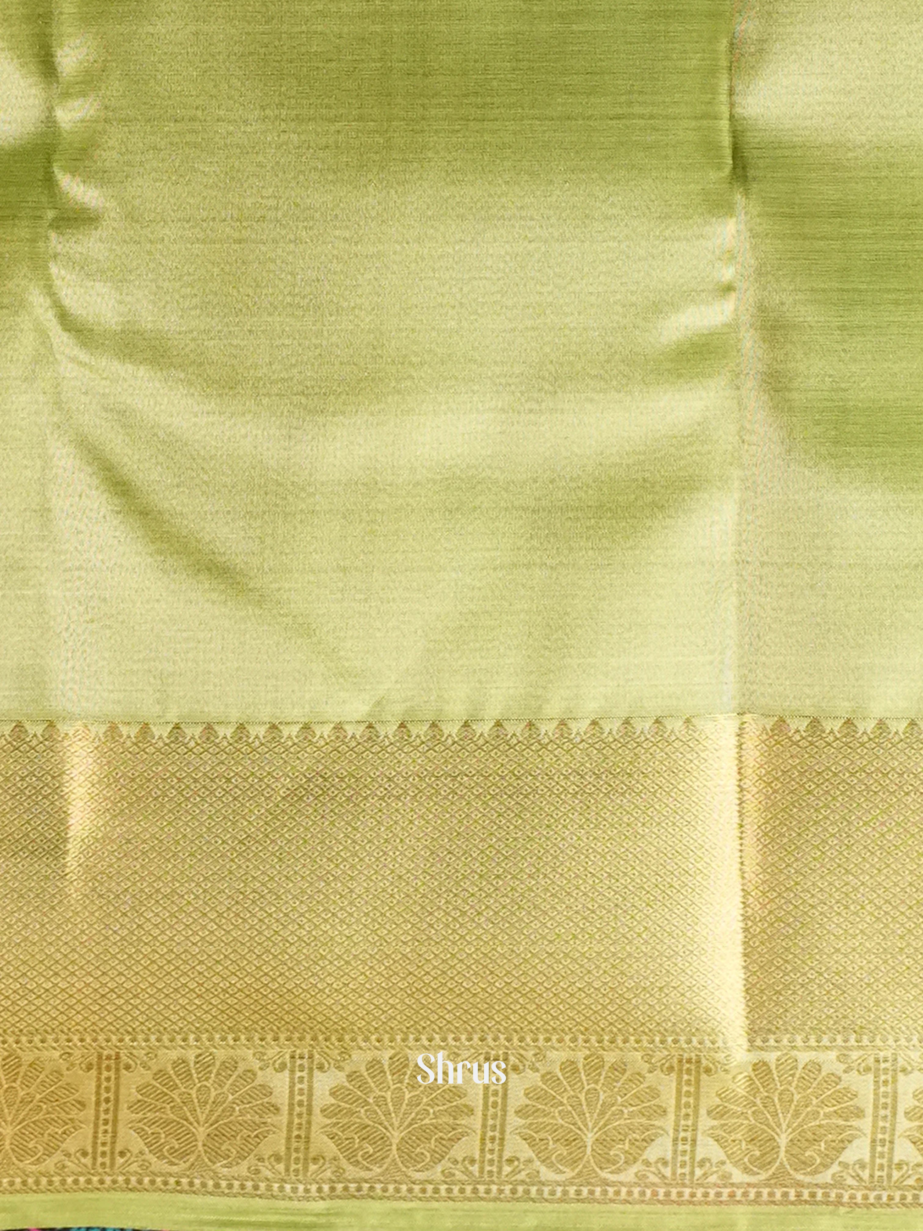 Green - Kanchipuram-halfpure Saree