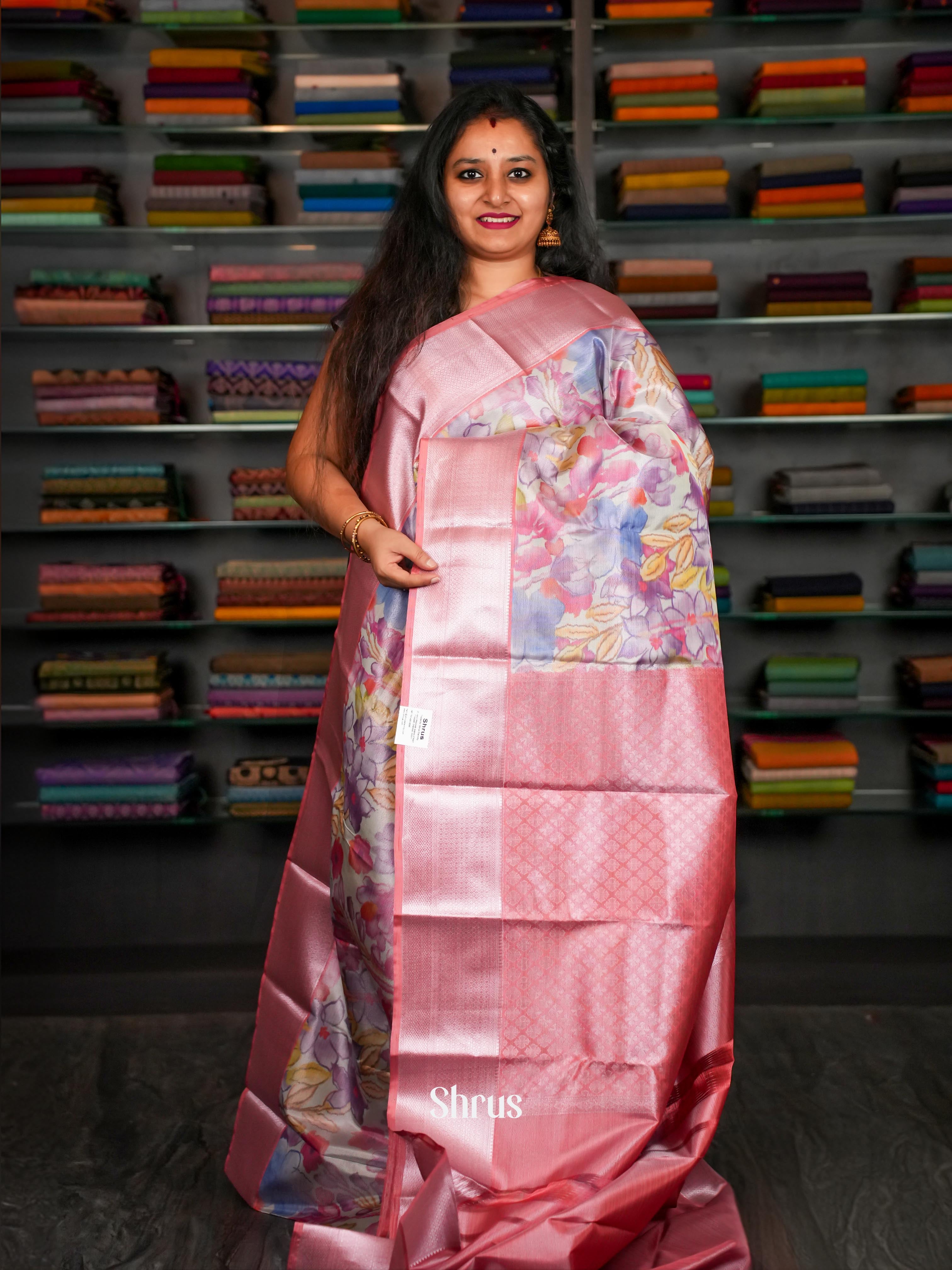 Pink - Kanchipuram-halfpure Saree