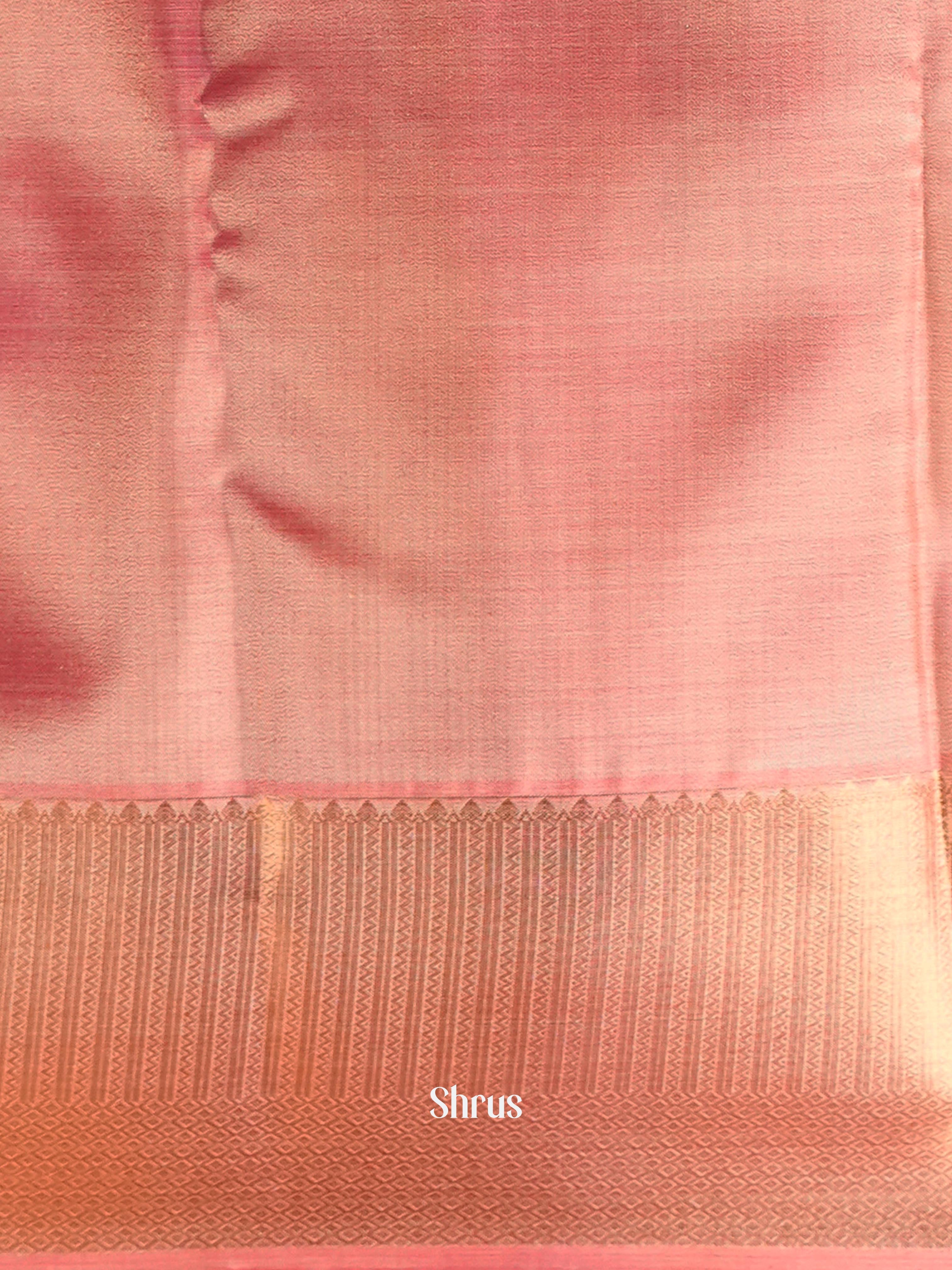 Orange & Red - Kanchipuram-halfpure Saree