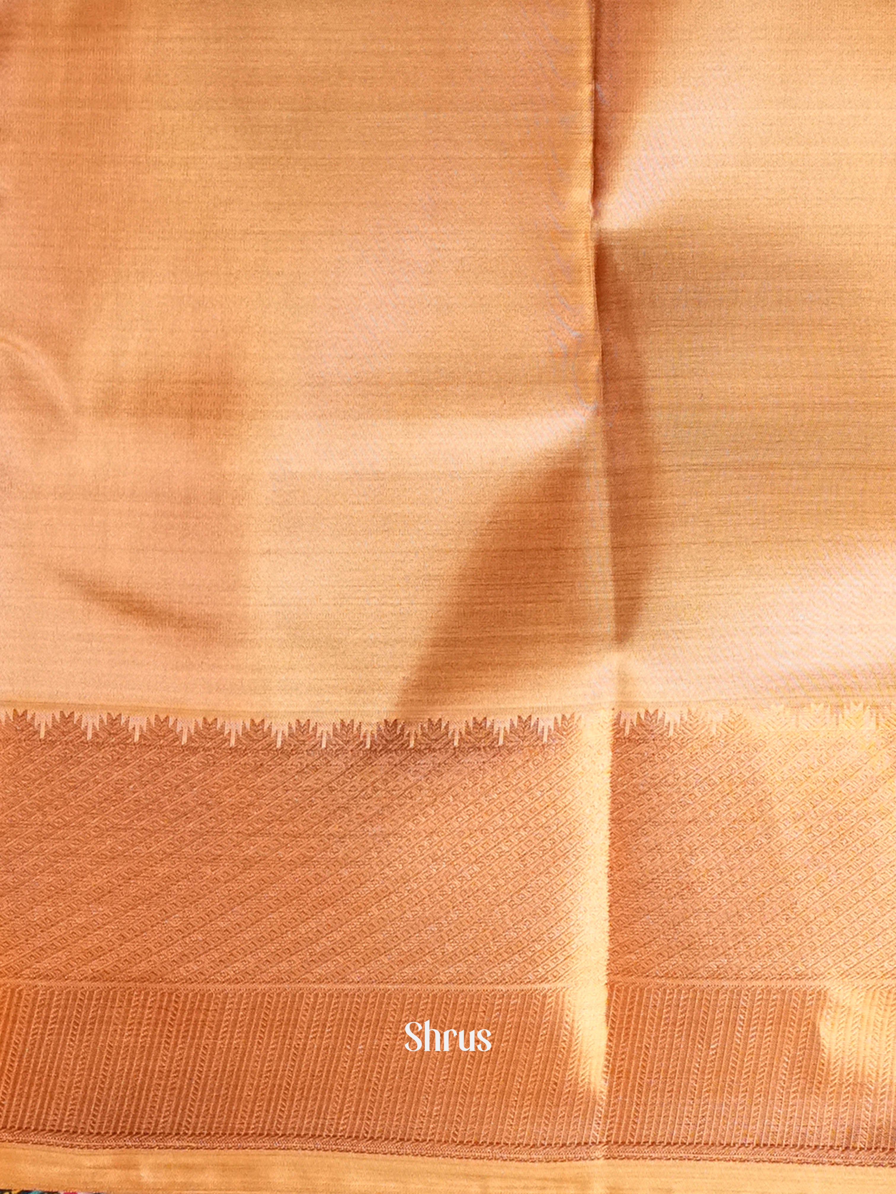 Lite orange Kanchipuram-halfpure Saree