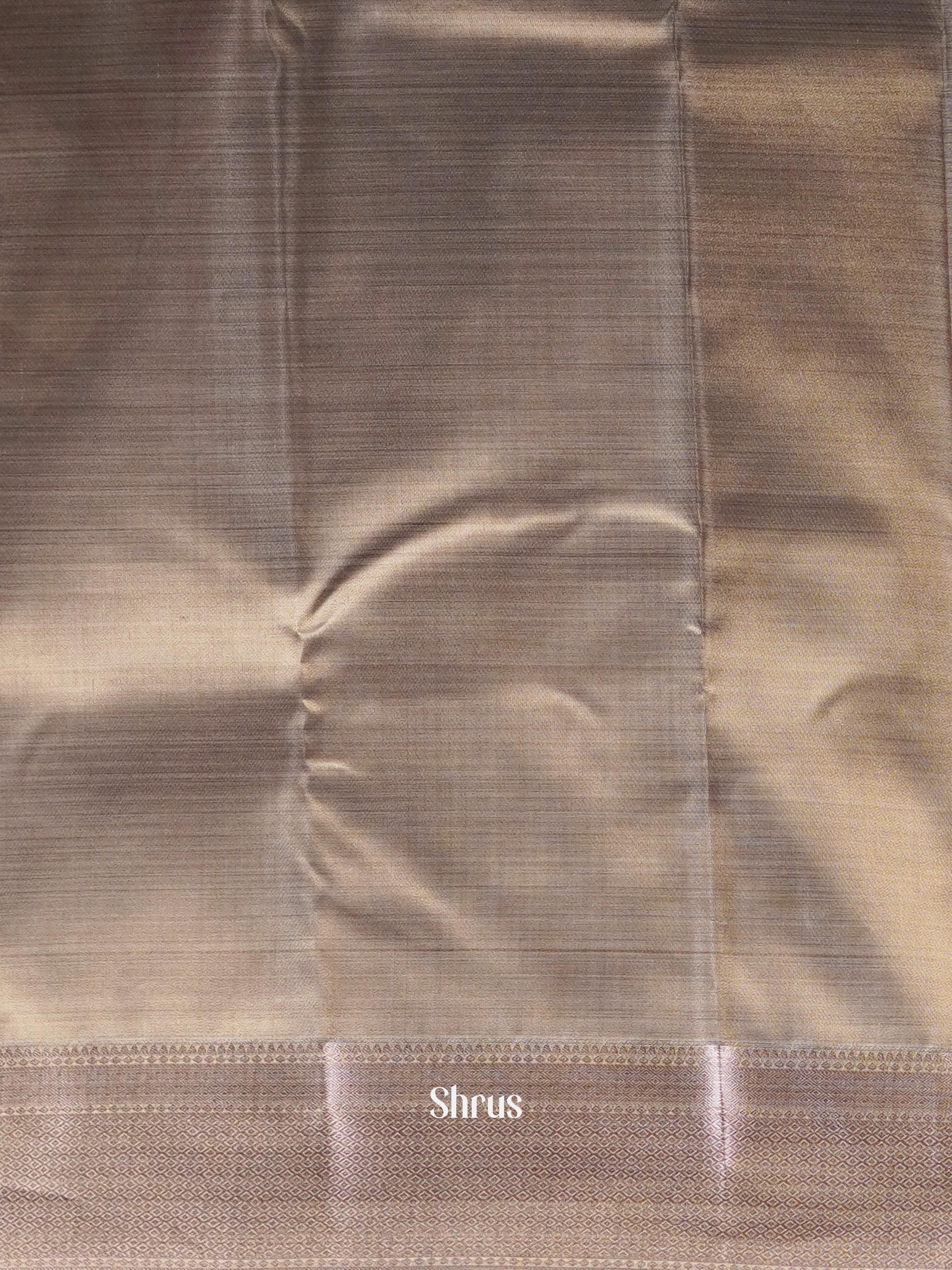 Cream & Grey - Kanchipuram-halfpure saree