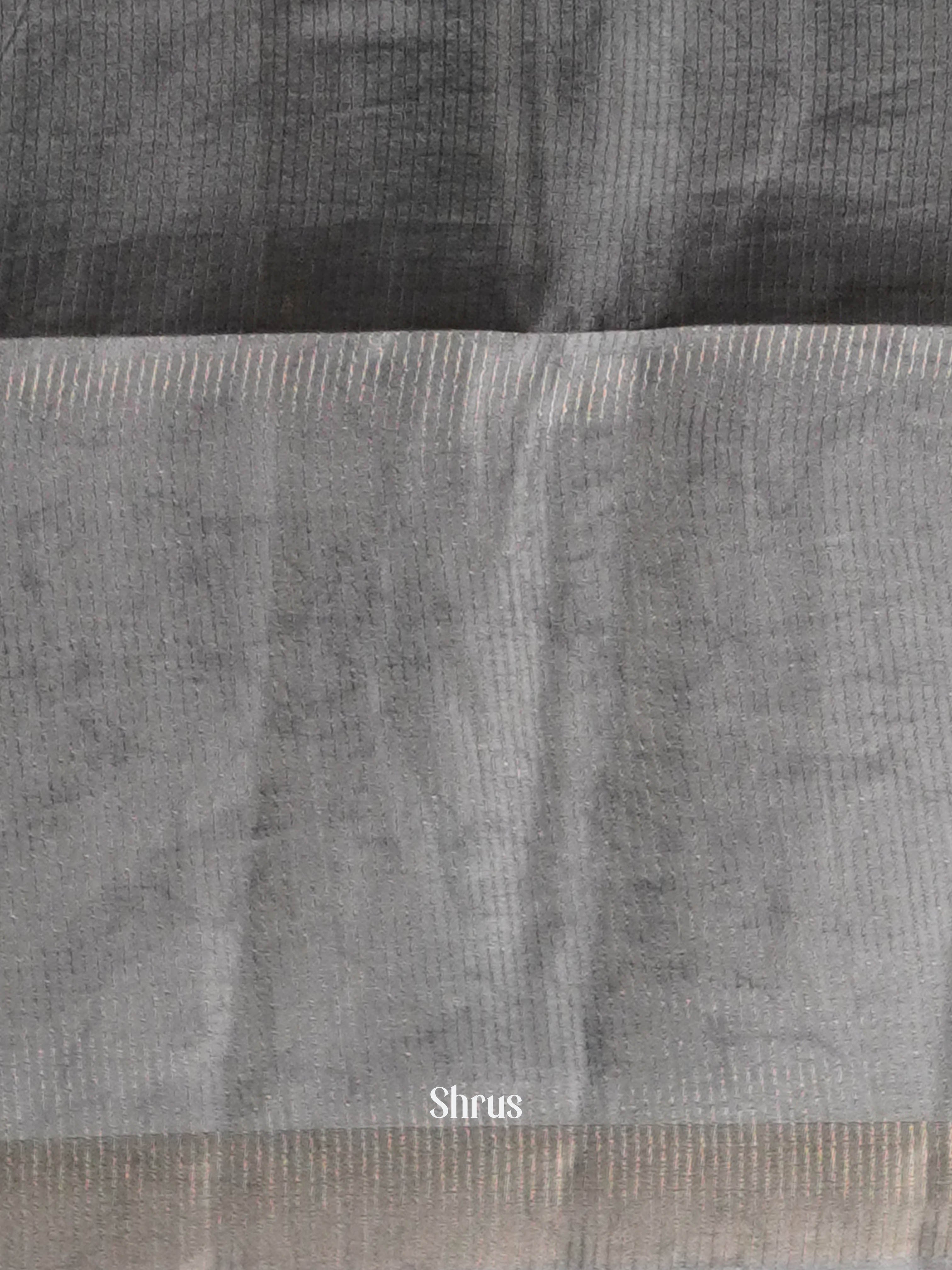 Grey - Moonga silk Saree