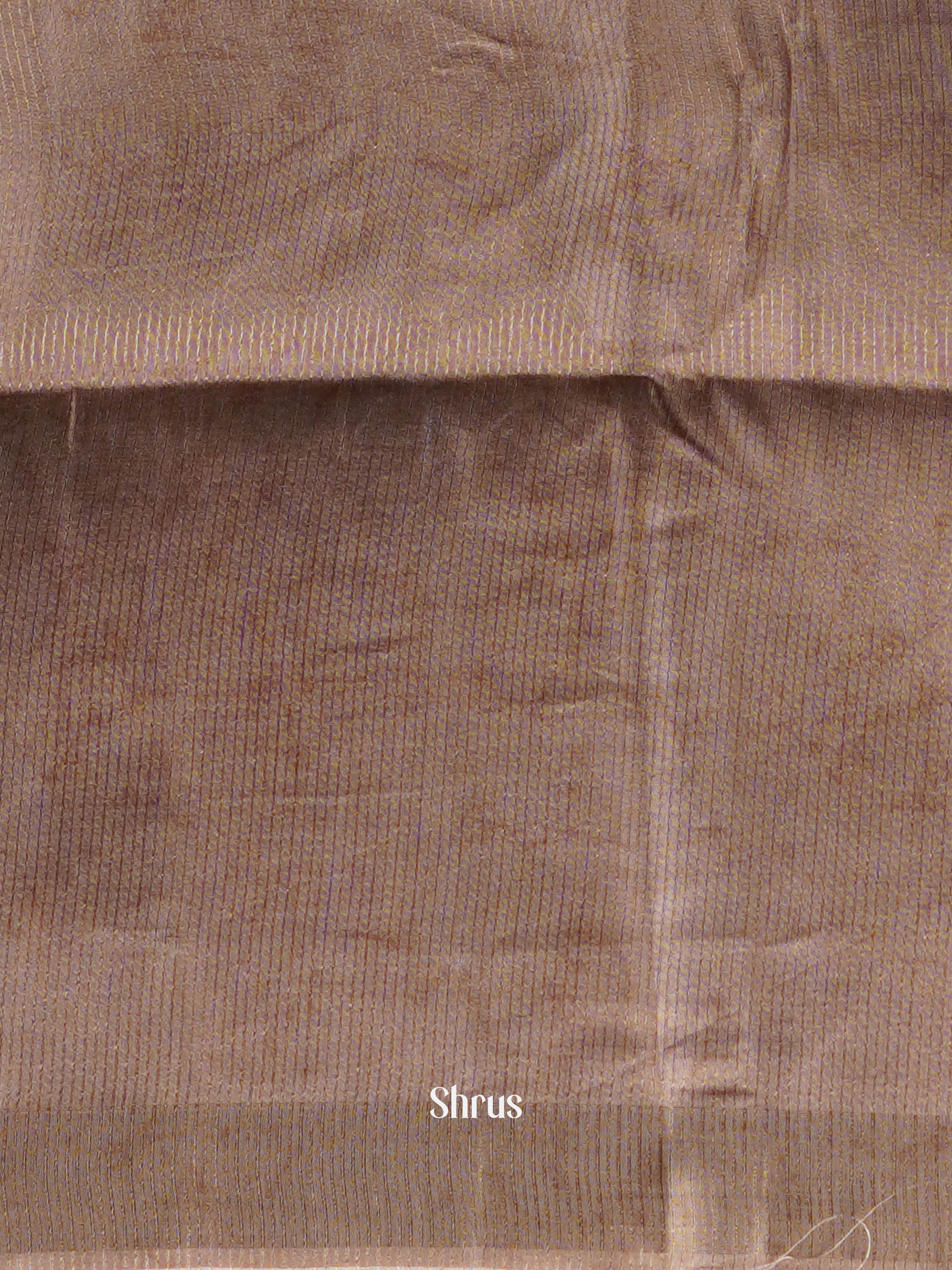 Light Golden Brown  - Moonga silk Saree